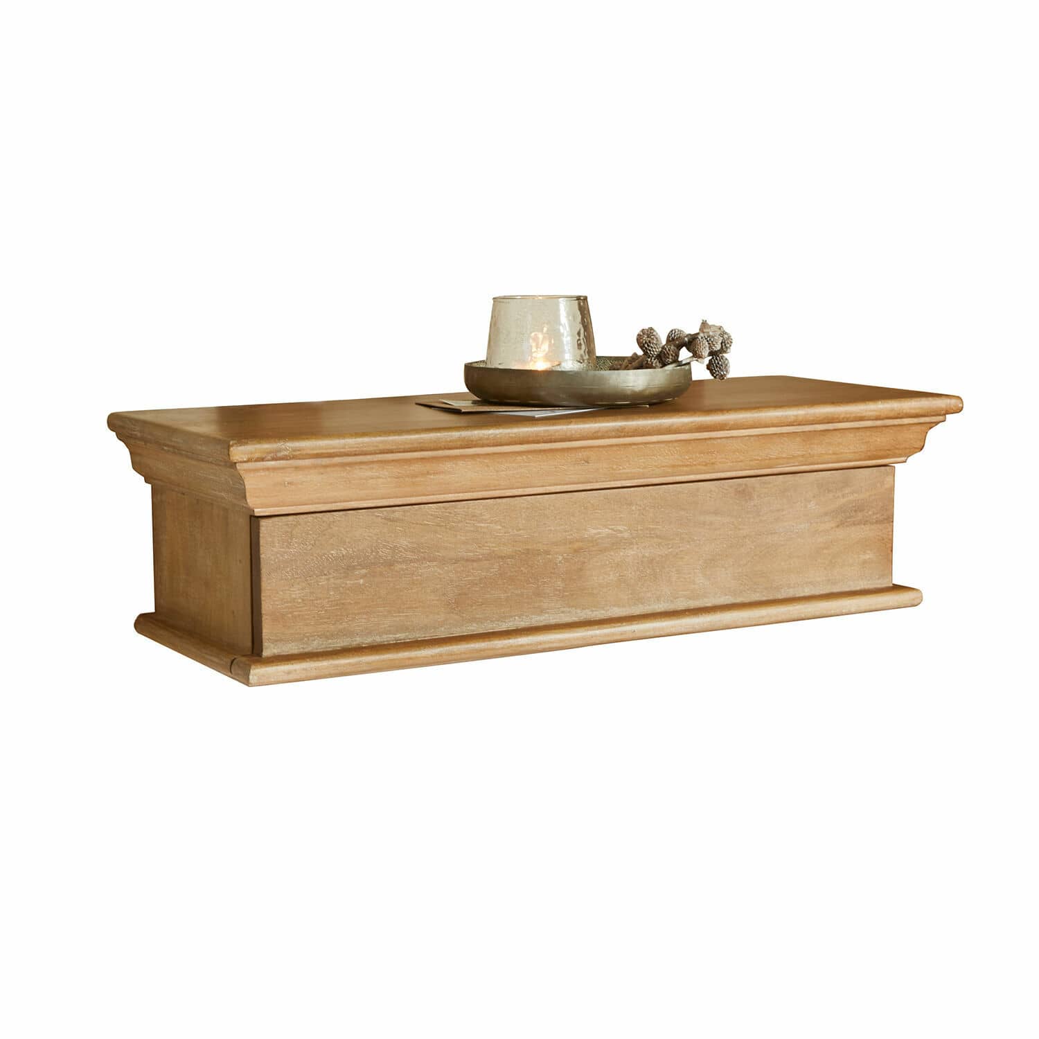 Braunes Wandregal Montarie aus Holz mit klassischem Design für Aufbewahrung und Dekoration