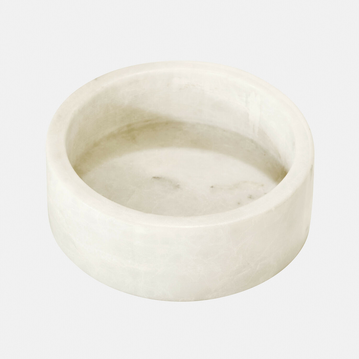Futternapf Célomiane Runde Schale aus weißem Marmor mit glatter Oberfläche, elegantes Wohnaccessoire