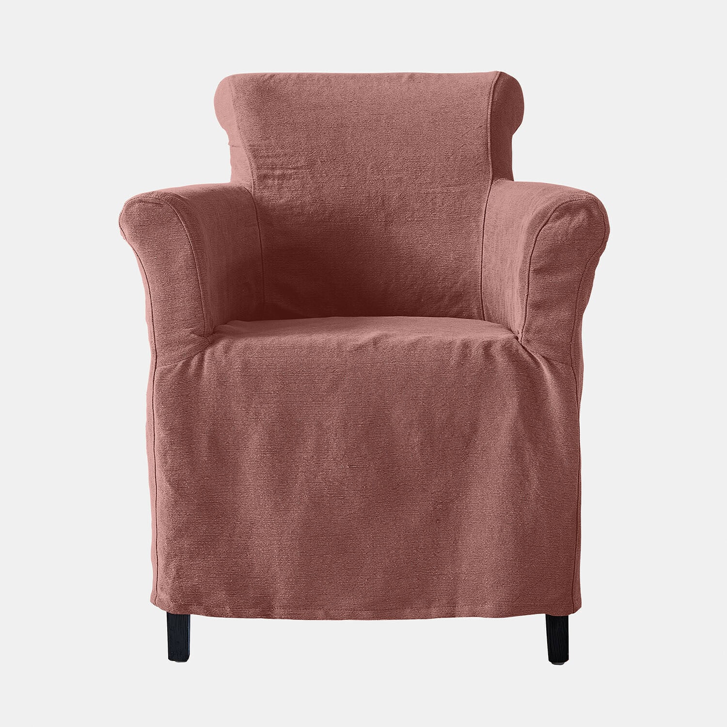altrosa Sessel Chantellese aus altrosa Stoff, bequemer Polstersessel für Wohnzimmer