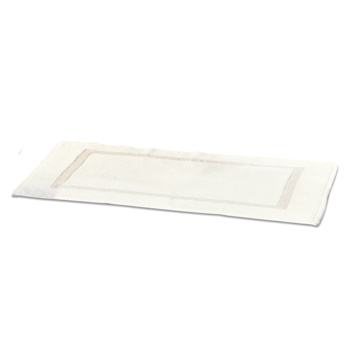 Weißer rechteckiger Badteppich aus weichem Material, ideal für das Badezimmer