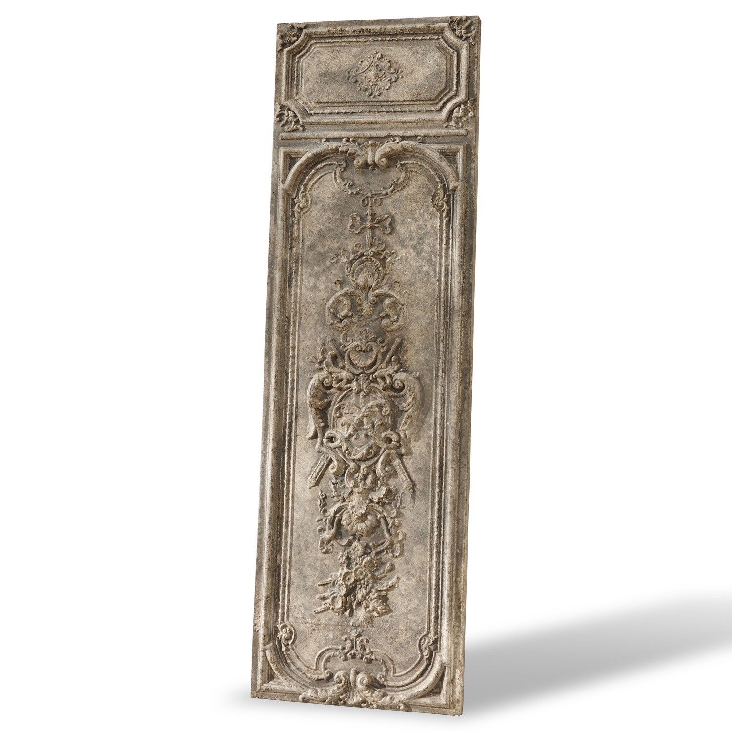 Dekorative Wandplatte mit Vintage-Relief in Grau, stilvolle Innenraumdekoration