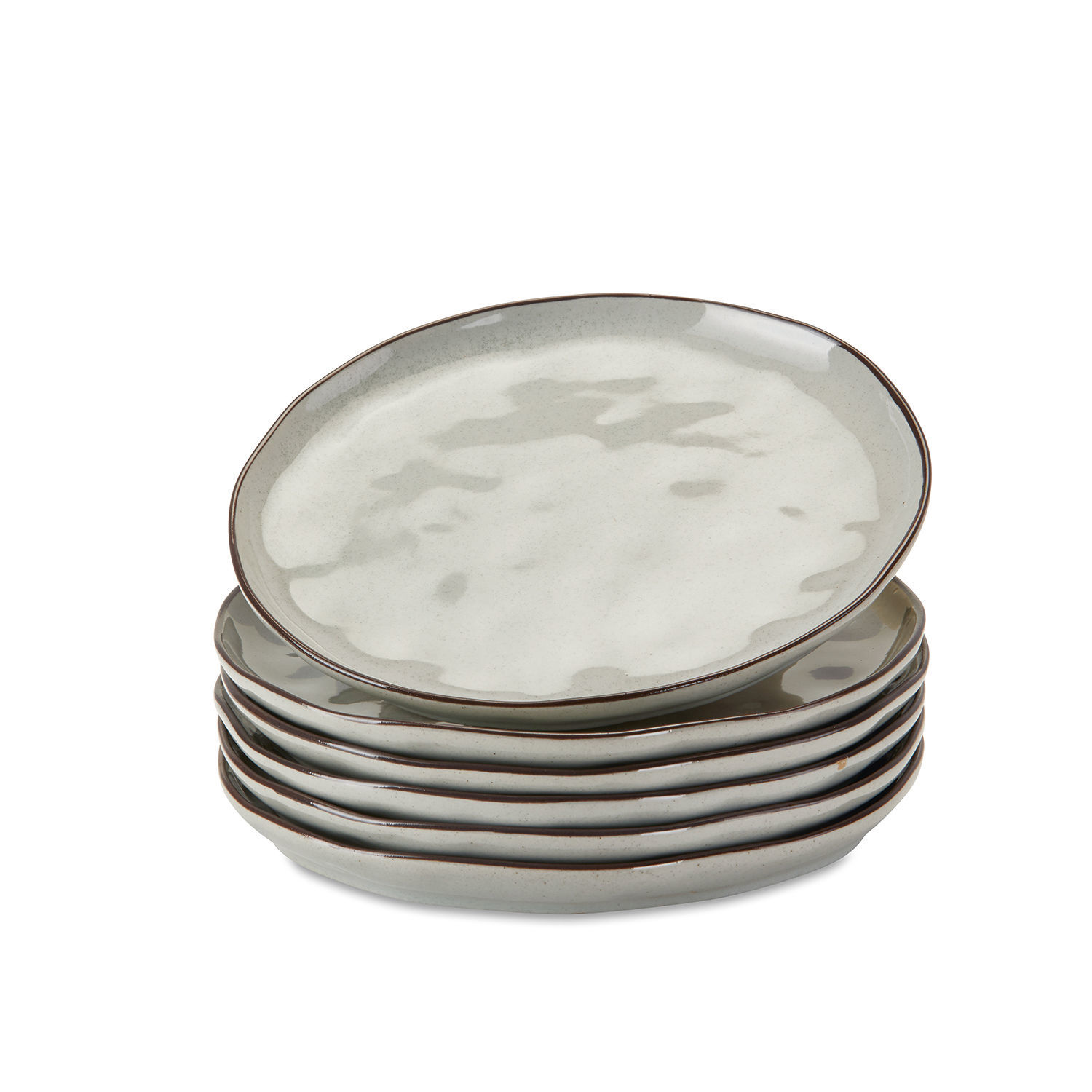 grau 6er Set graue Dessertteller Biarritz aus Keramik, ideal für moderne Tischdekoration