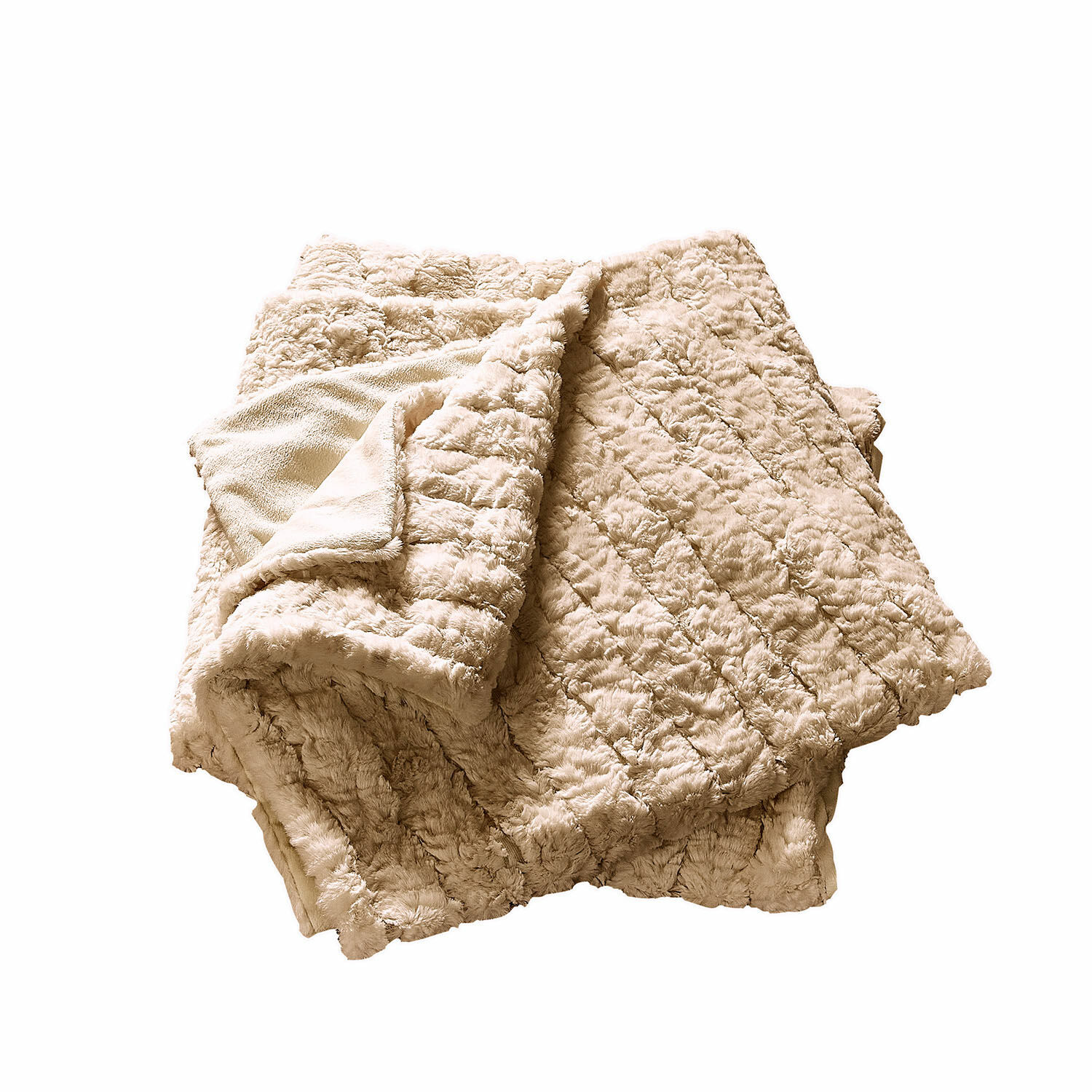 beige Beiges Dorelice Plaid aus weichem Plüsch, ideal für gemütliche Wohnraumgestaltung und Dekoration