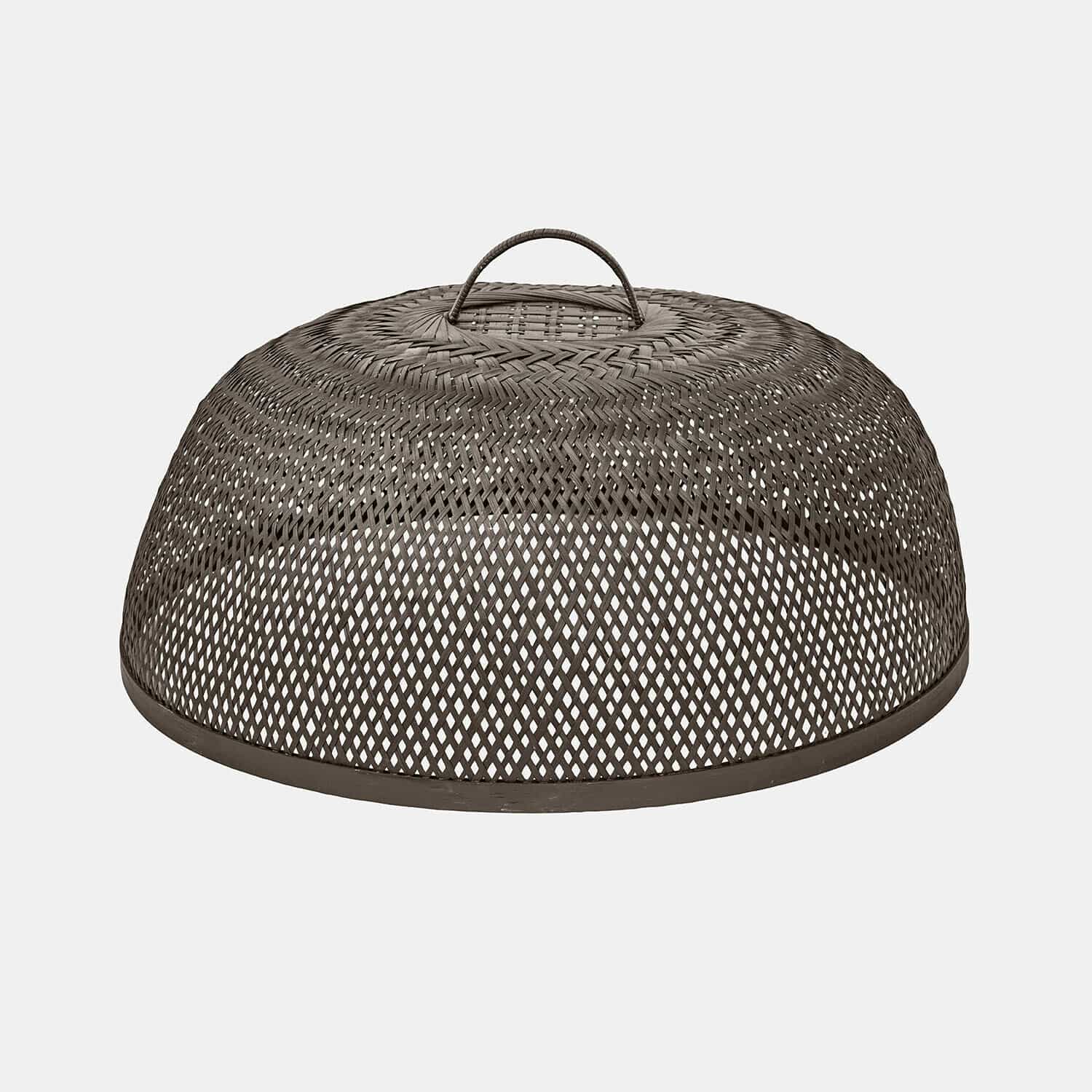 Braune Abdeckhaube aus geflochtenem Rattan mit Griff, Lebensmittelabdeckung für draußen