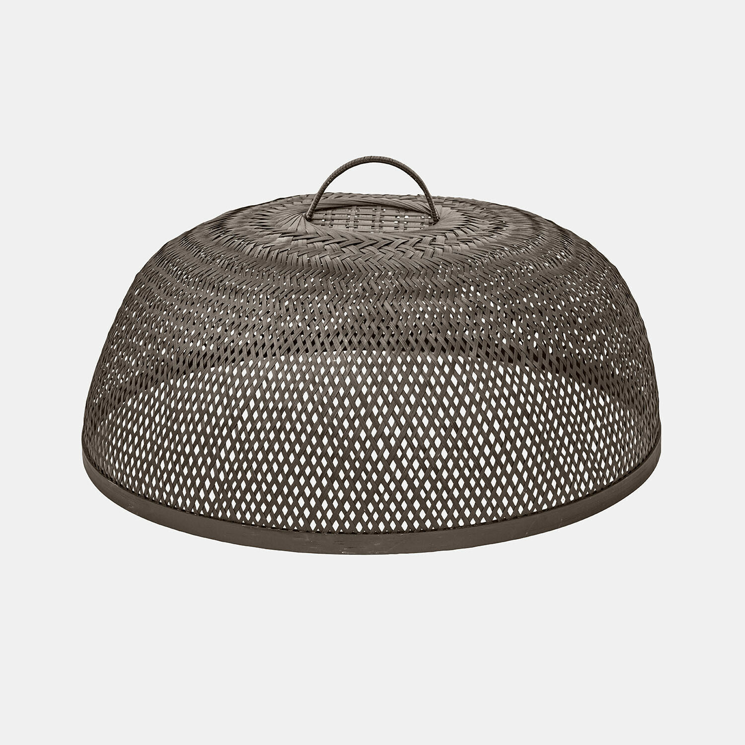 Abdeckhaube Tarevo Braune Abdeckhaube aus geflochtenem Rattan mit Griff, Lebensmittelabdeckung für draußen