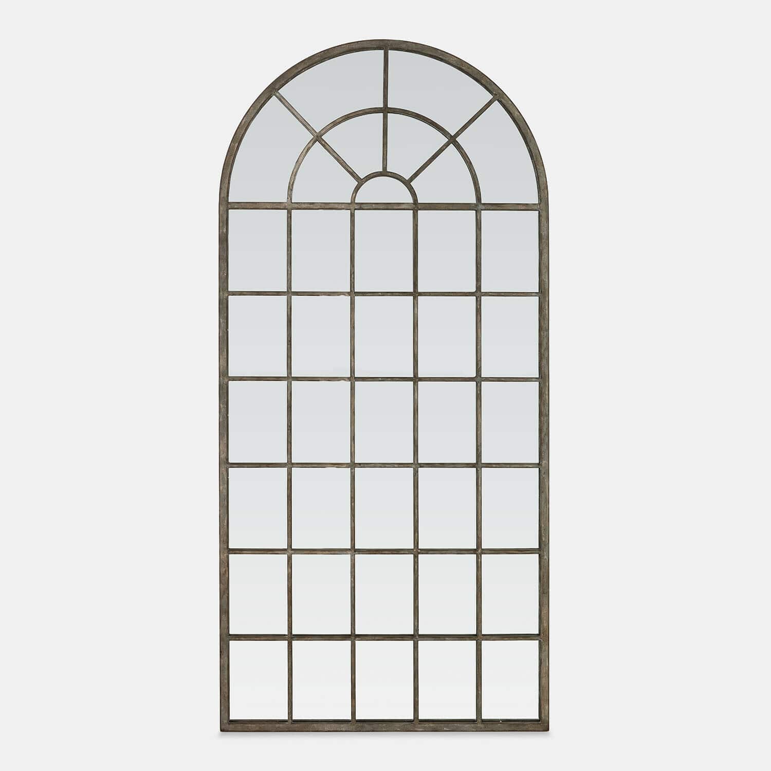 Spiegel Parielle Großer Wandspiegel mit metallischem Rahmen in patiniertem Braun und bogenförmigem Design