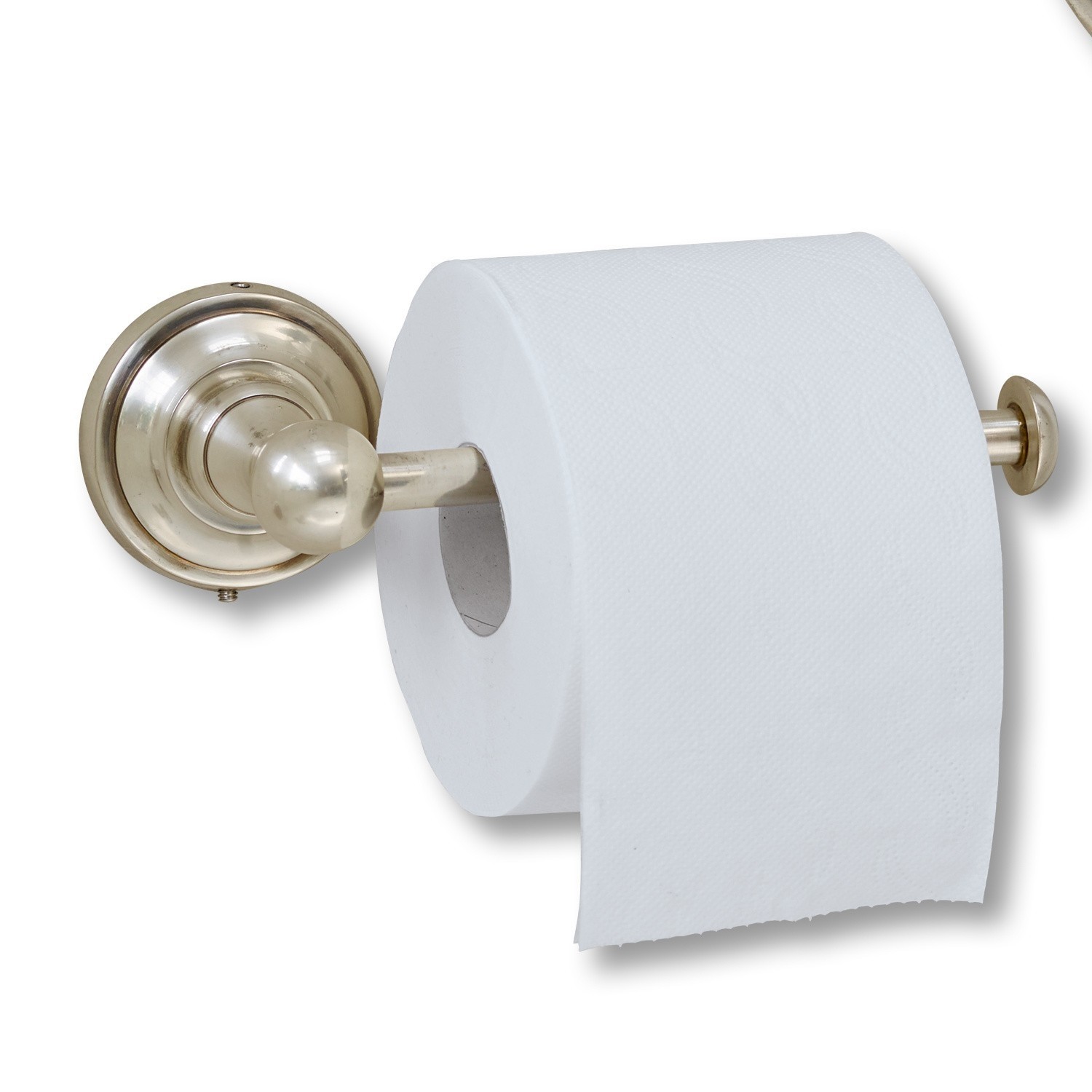 Toilettenpapierhalter Pax Metall-Toilettenpapierhalter in Silber mit weißer Toilettenpapierrolle für Badezimmer