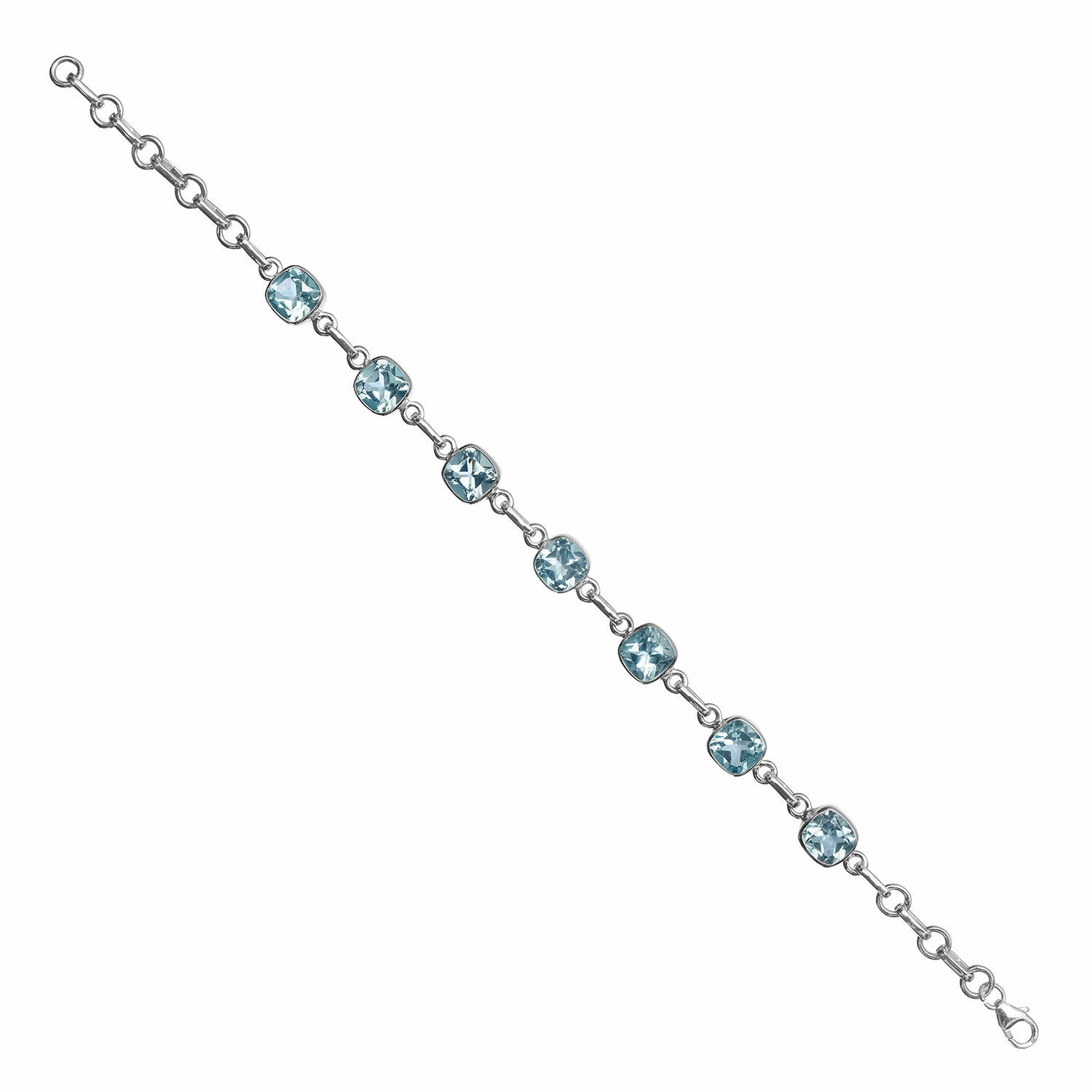 Silberarmband mit blauen Steinen, zierlicher Damenschmuck an feiner Kette