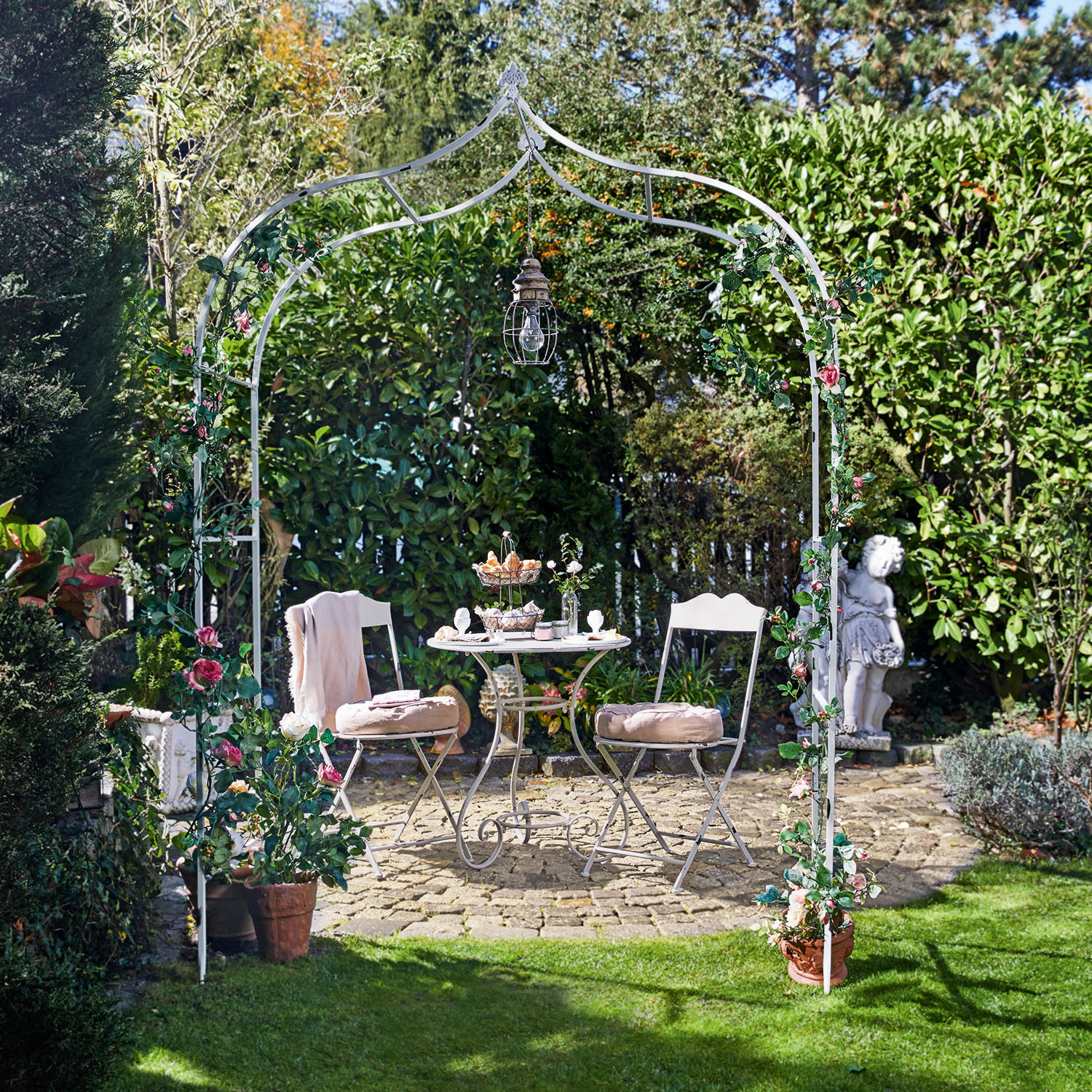 Arco de rosas Dimarus | blanco envejecido | Alto/Ancho/P aprox. 237/163/59 cm Arco de rosas Dimarus | blanco envejecido | Alto/Ancho/P aprox. 237/163/59 cm