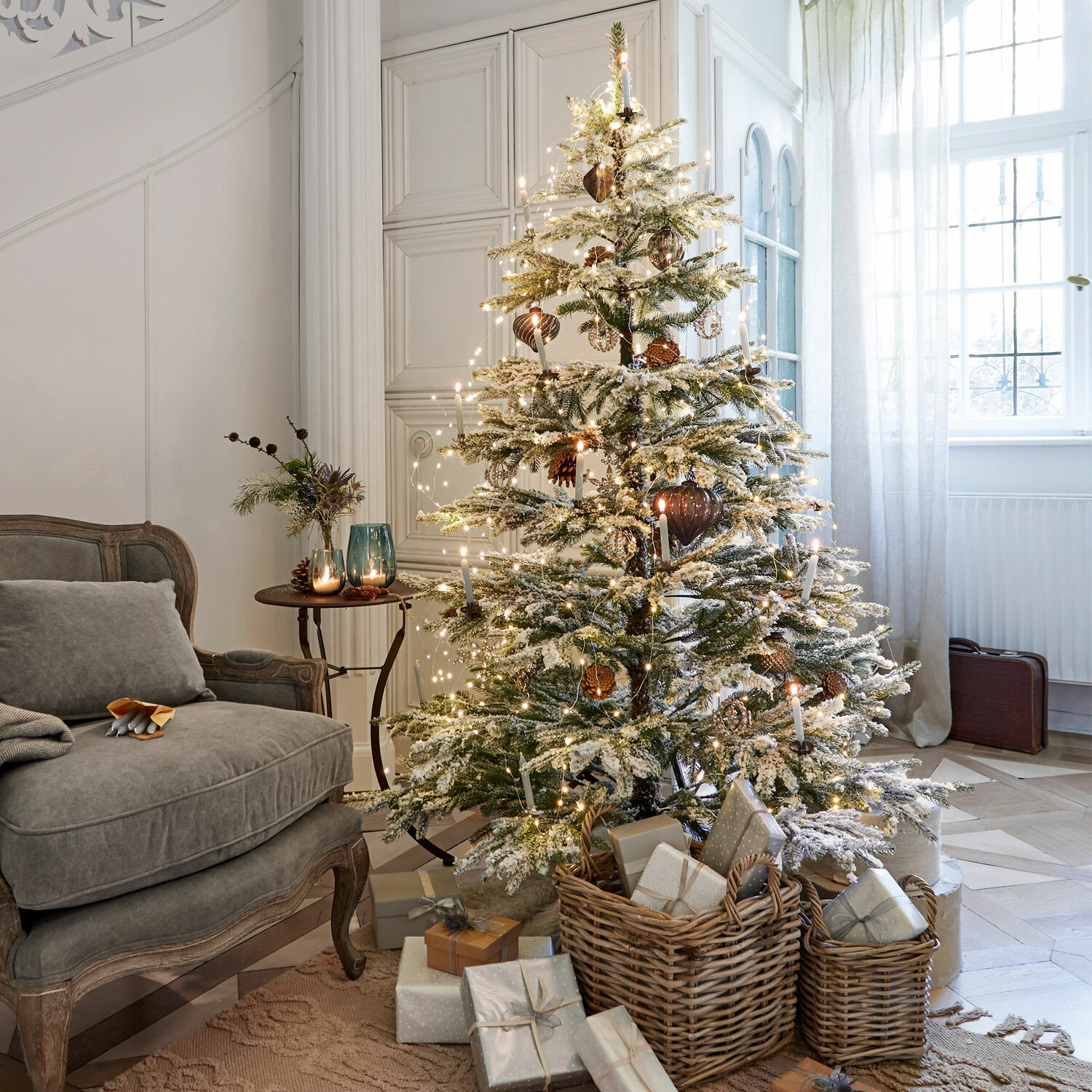 Árbol de Navidad Lokossa | verde/blanco | Alto/Ø aprox. 180/116 cm Árbol de Navidad Lokossa | verde/blanco | Alto/Ø aprox. 180/116 cm