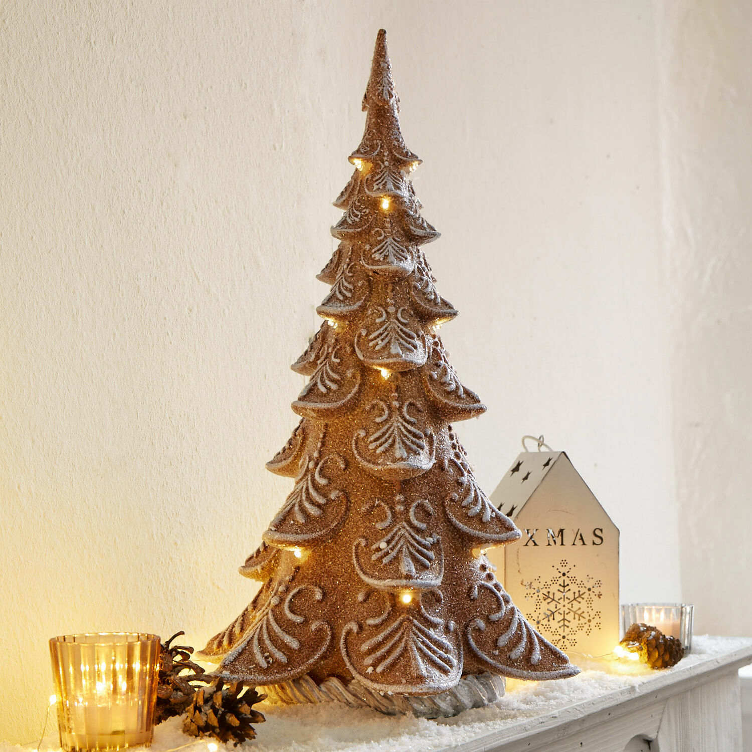 Árbol decorativo Anyama |  marrón |  Alto/Ancho/P aprox. 42.5/23/26.5 cm