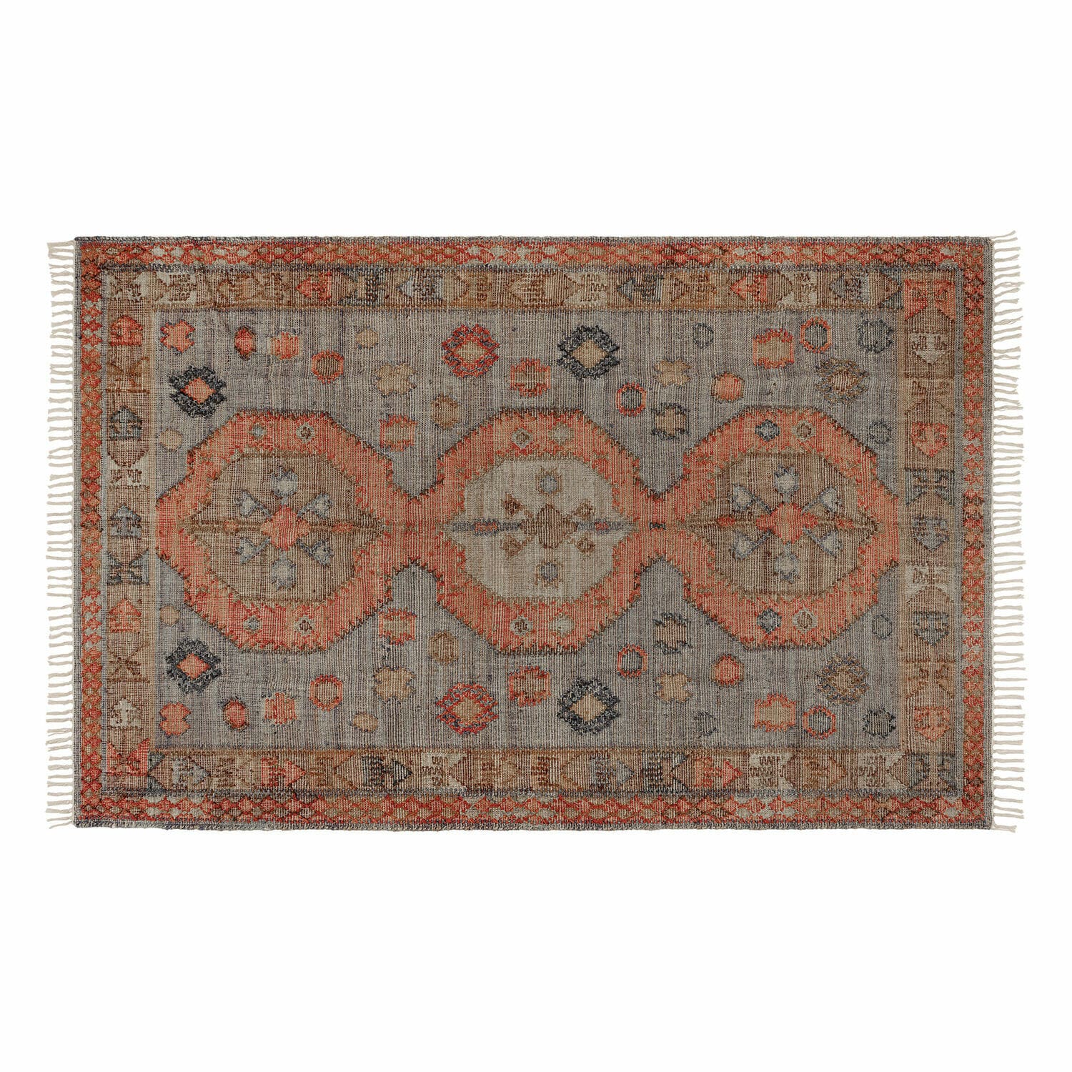 Alfombra Exeter | naranja/azul | Alto/Ancho aprox. 140/200 cm Alfombra Exeter | naranja/azul | Alto/Ancho aprox. 140/200 cm