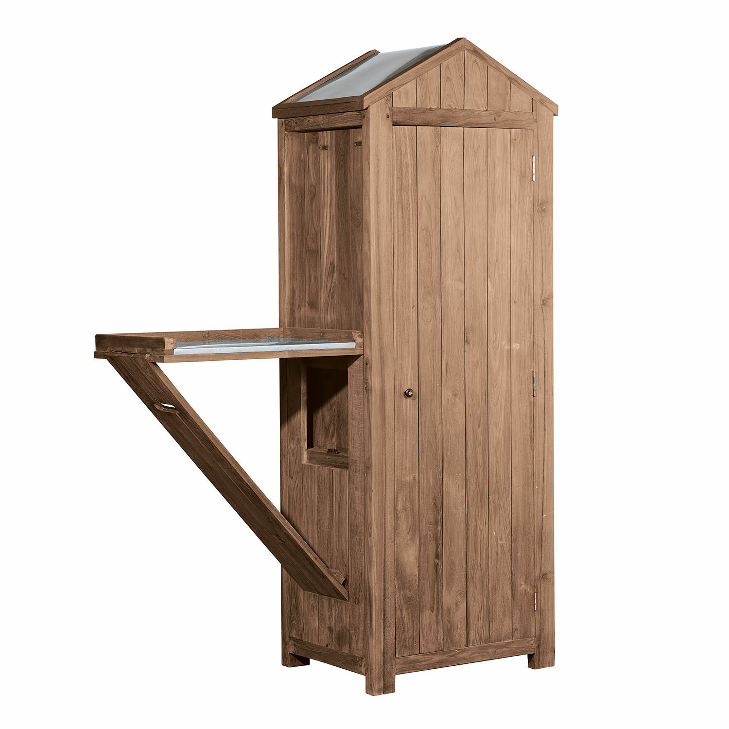 Armario de jardín Chavornay |  marrón envejecido |  Alto/Ancho/P aprox. 186/69/47 cm