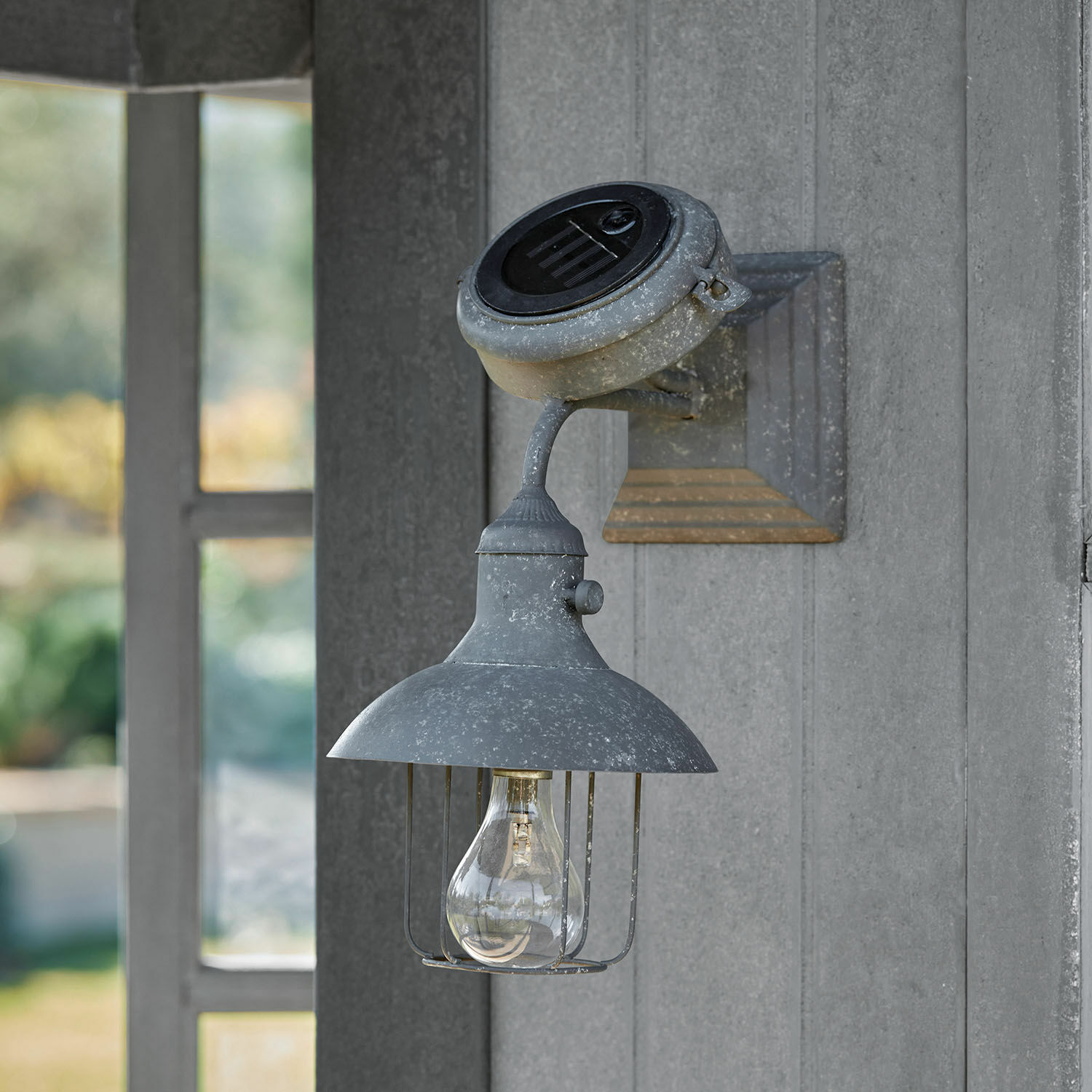 Farol solar de pared Anniviers | gris antiguo | Alto/Ancho/P aprox. 34.5/25/17 cm Farol solar de pared Anniviers | gris antiguo | Alto/Ancho/P aprox. 34.5/25/17 cm