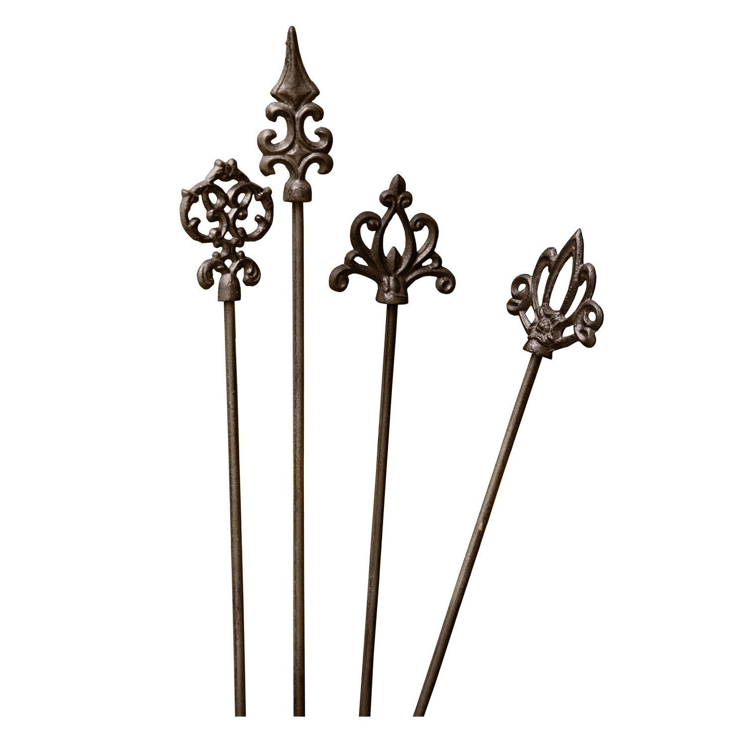 Set de 4 estacas para rosas Baton |  marrón envejecido |  Alto aprox. 100 cm