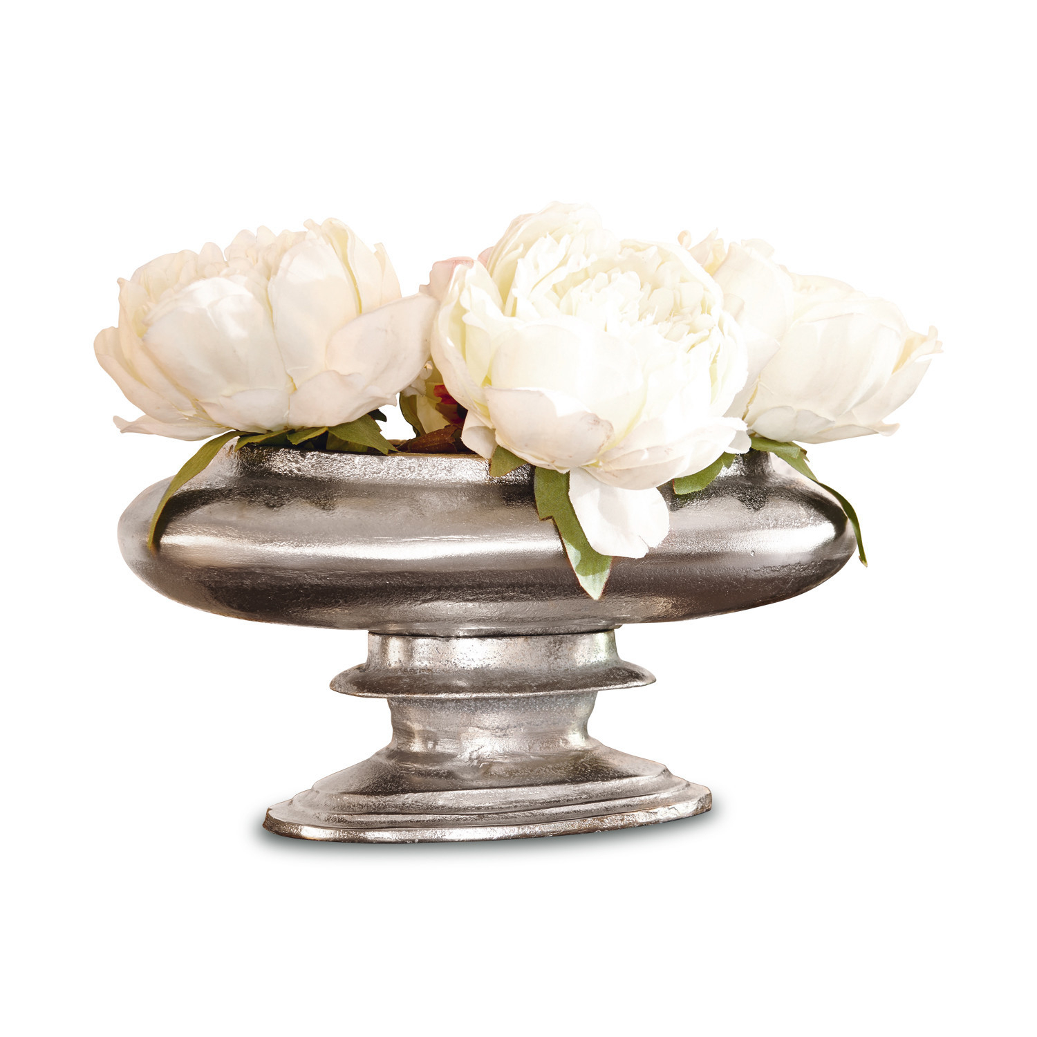 Jarrón Loyère |  plata antiguo |  Alto/Ancho/P aprox. 16/31/18 cm