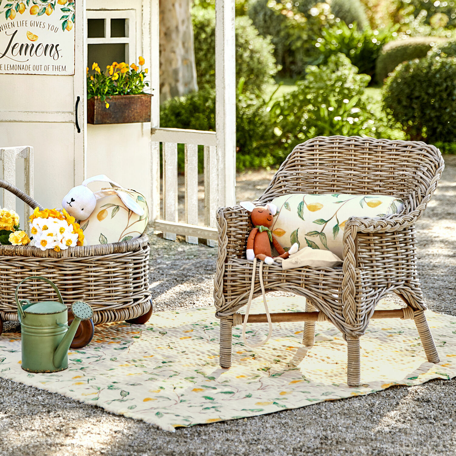 Set de 2 rollos de cojín Palerina |  crema/amarillo |  Ancho/Ø aprox. 35/18 cm