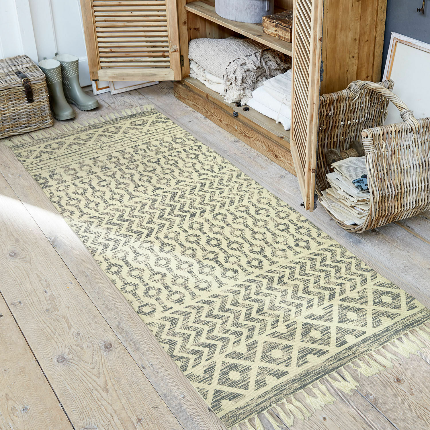 Alfombra para interior y exterior Champigny | marrón/crema | Alto/Ancho aprox. 80/250 cm Alfombra para interior y exterior Champigny | marrón/crema | Alto/Ancho aprox. 80/250 cm