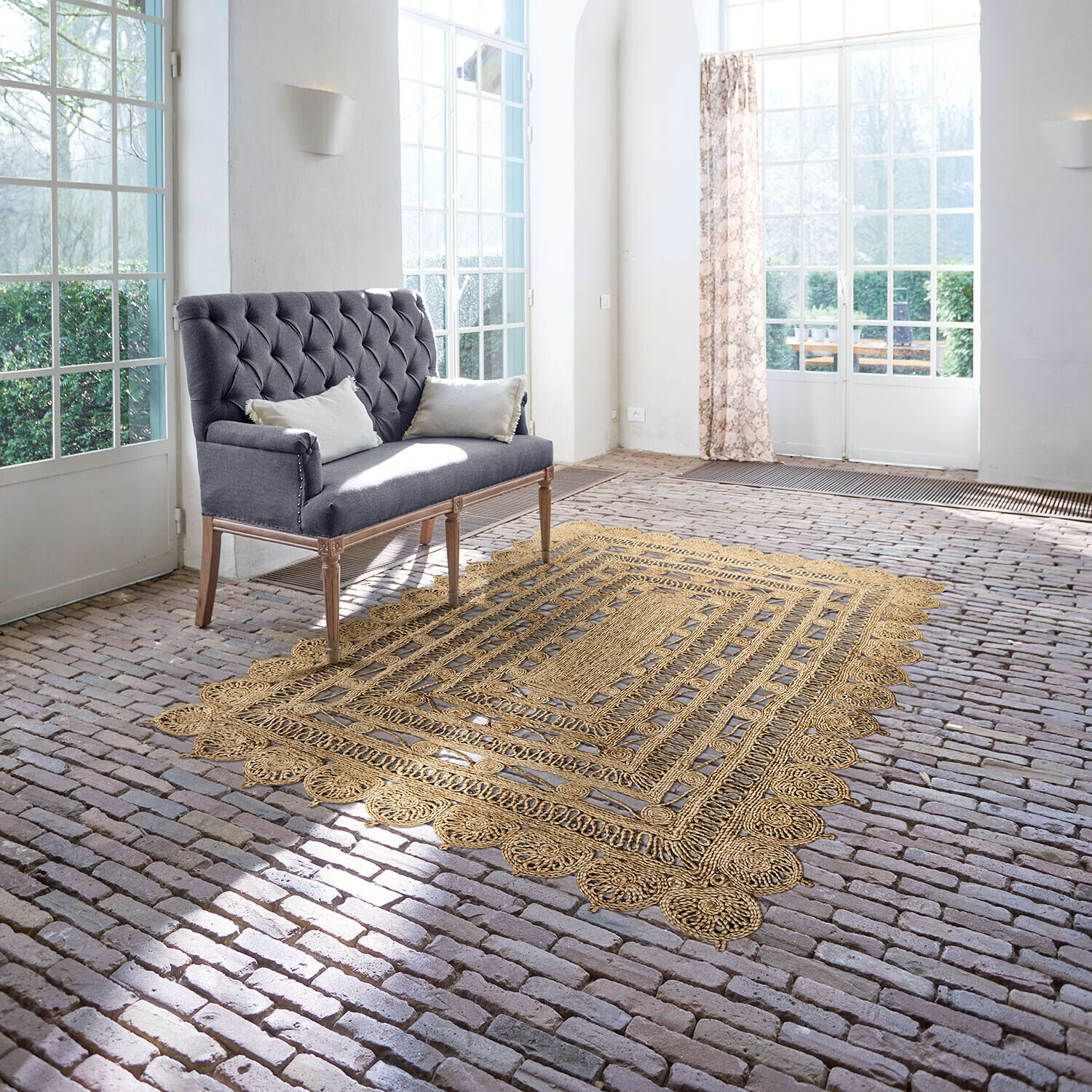 Alfombra Livadia | beige | Alto/Ancho/Ø aprox. 140/200/120 cm Alfombra Livadia | beige | Alto/Ancho/Ø aprox. 140/200/120 cm