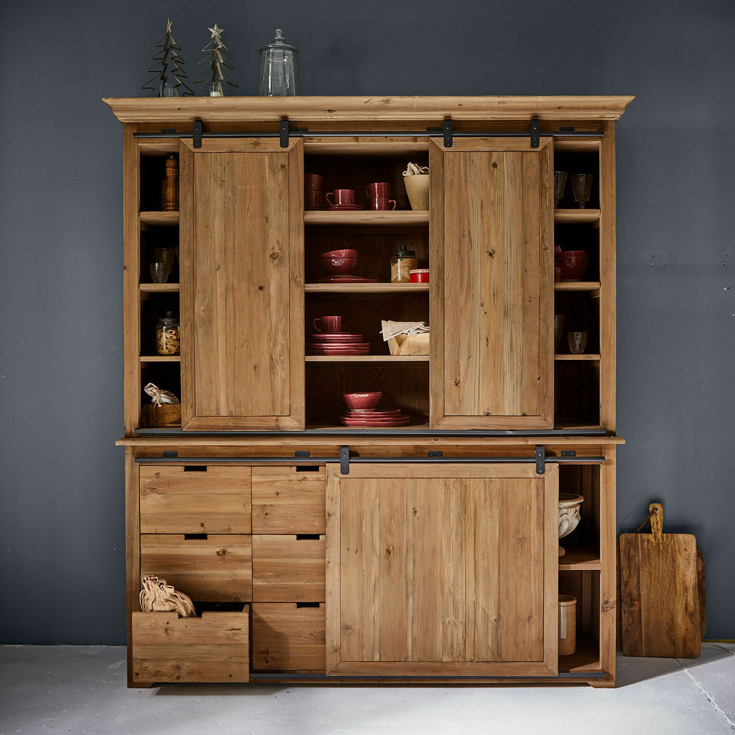 Armario Moncielle |  marrón |  Alto/Ancho/P aprox. 210/187/47 cm