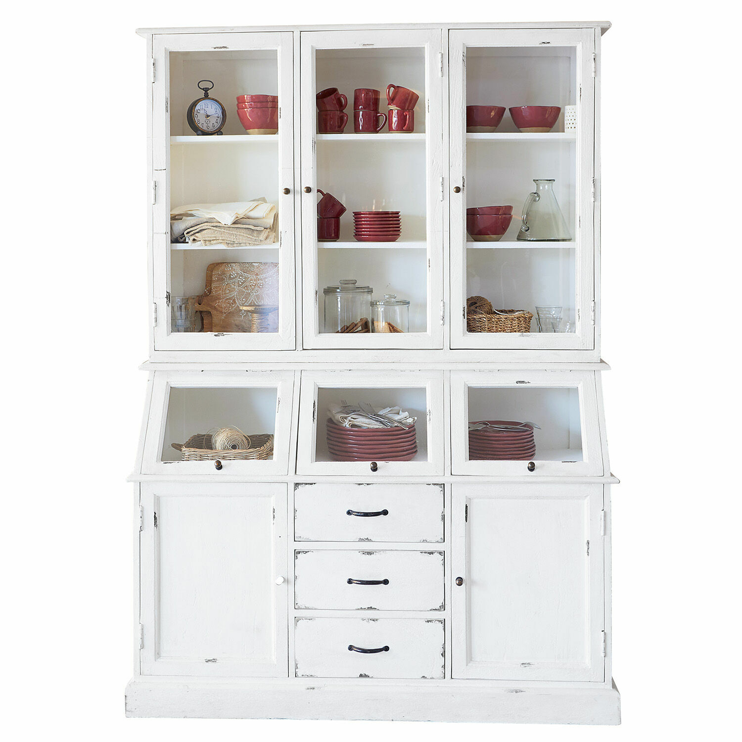 Armario Bolquère | blanco envejecido | Alto/Ancho/P aprox. 190/135/45 cm Armario Bolquère | blanco envejecido | Alto/Ancho/P aprox. 190/135/45 cm