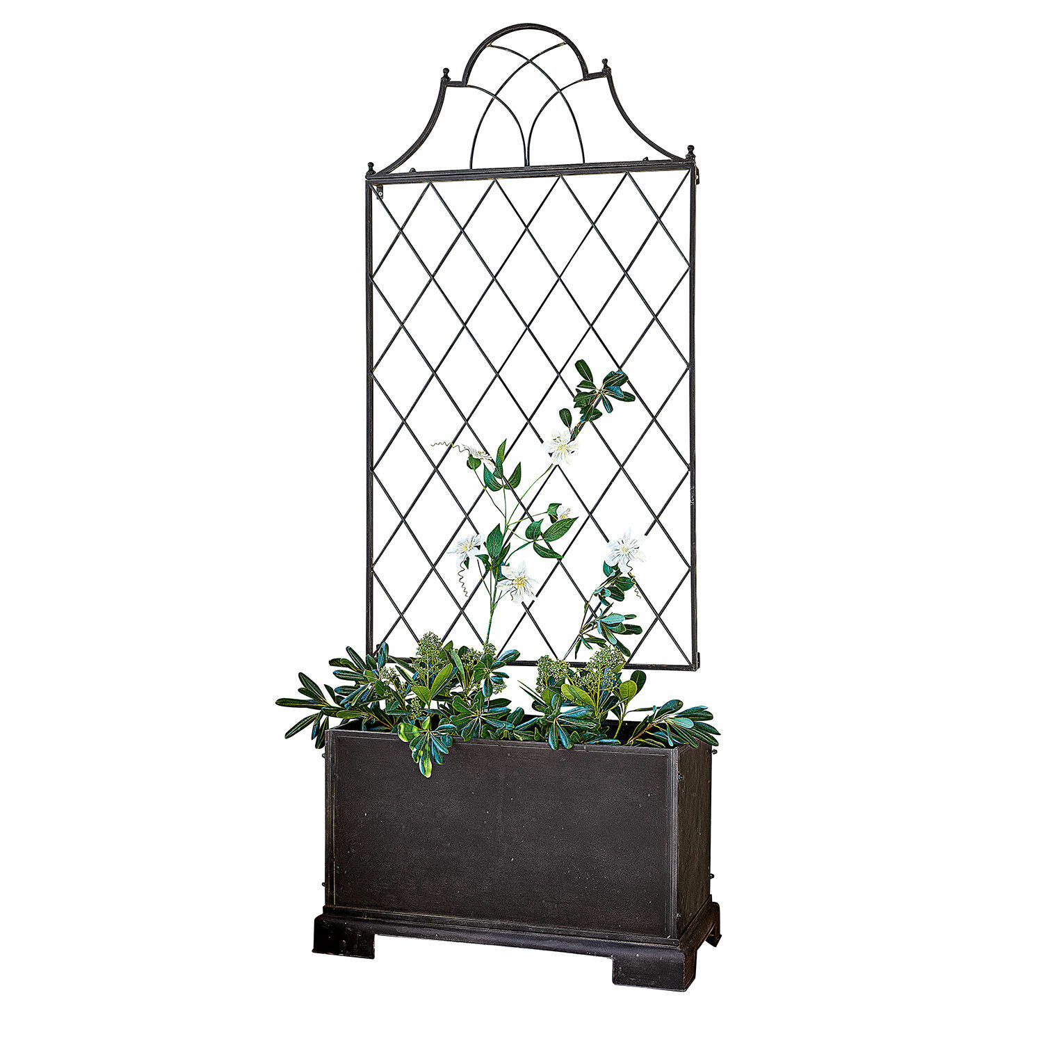 Jardinera con enrejado Moudon | negro envejecido | Jardinera con enrejado Moudon | negro envejecido |