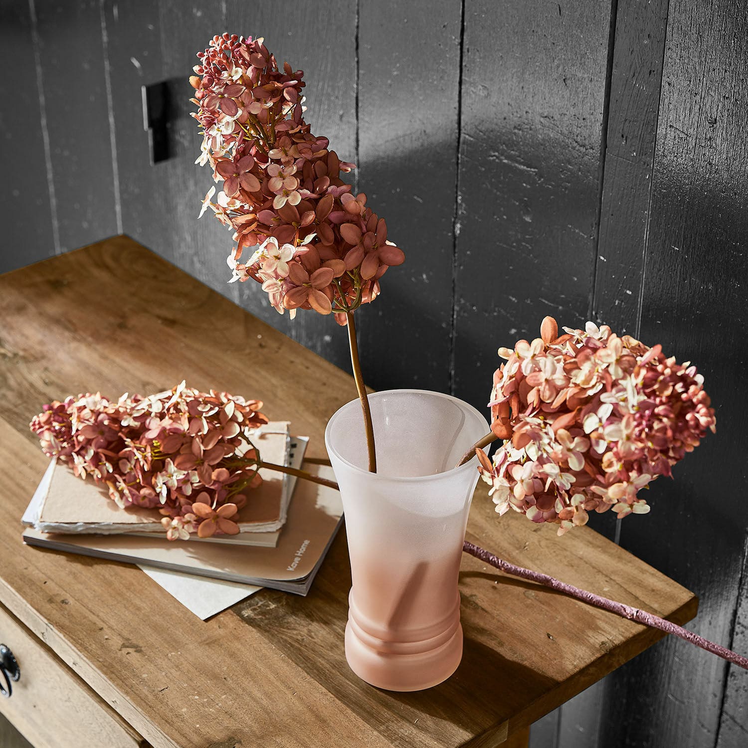 Lot de 3 fleurs décoratives Ylvi, Hortensias plus vrais que nature, Généreux et durables, Travail artisanal en multicolore