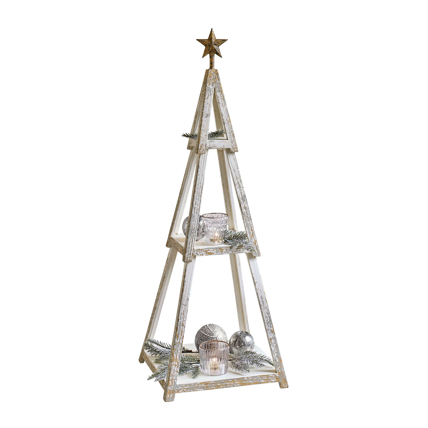 Árbol decorativo Myrnara | blanco envejecido/oro | Alto/Ancho aprox. 101/36 cm Árbol decorativo Myrnara | blanco envejecido/oro | Alto/Ancho aprox. 101/36 cm