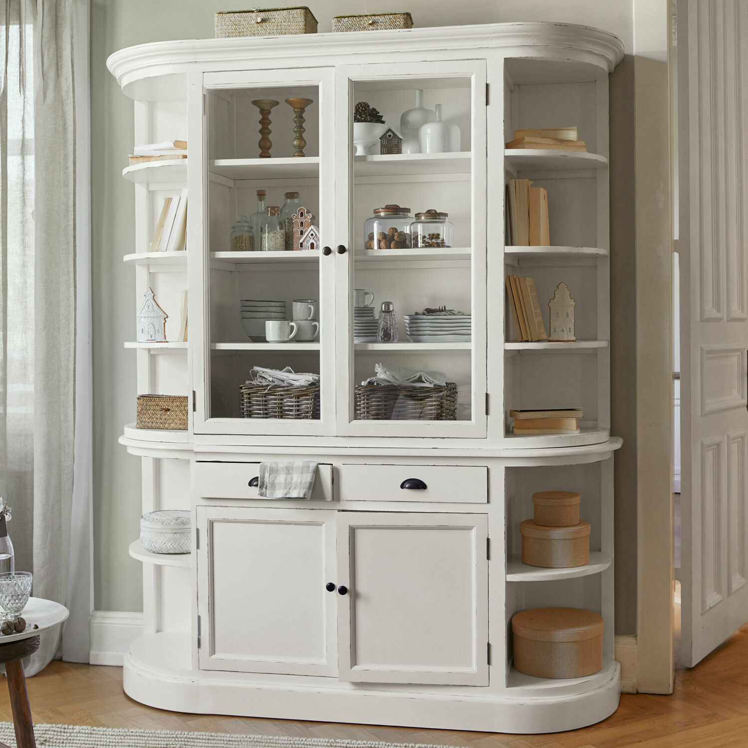 Armario Louisiana | blanco envejecido | Alto/Ancho/P aprox. 208/171/47 cm Armario Louisiana | blanco envejecido | Alto/Ancho/P aprox. 208/171/47 cm