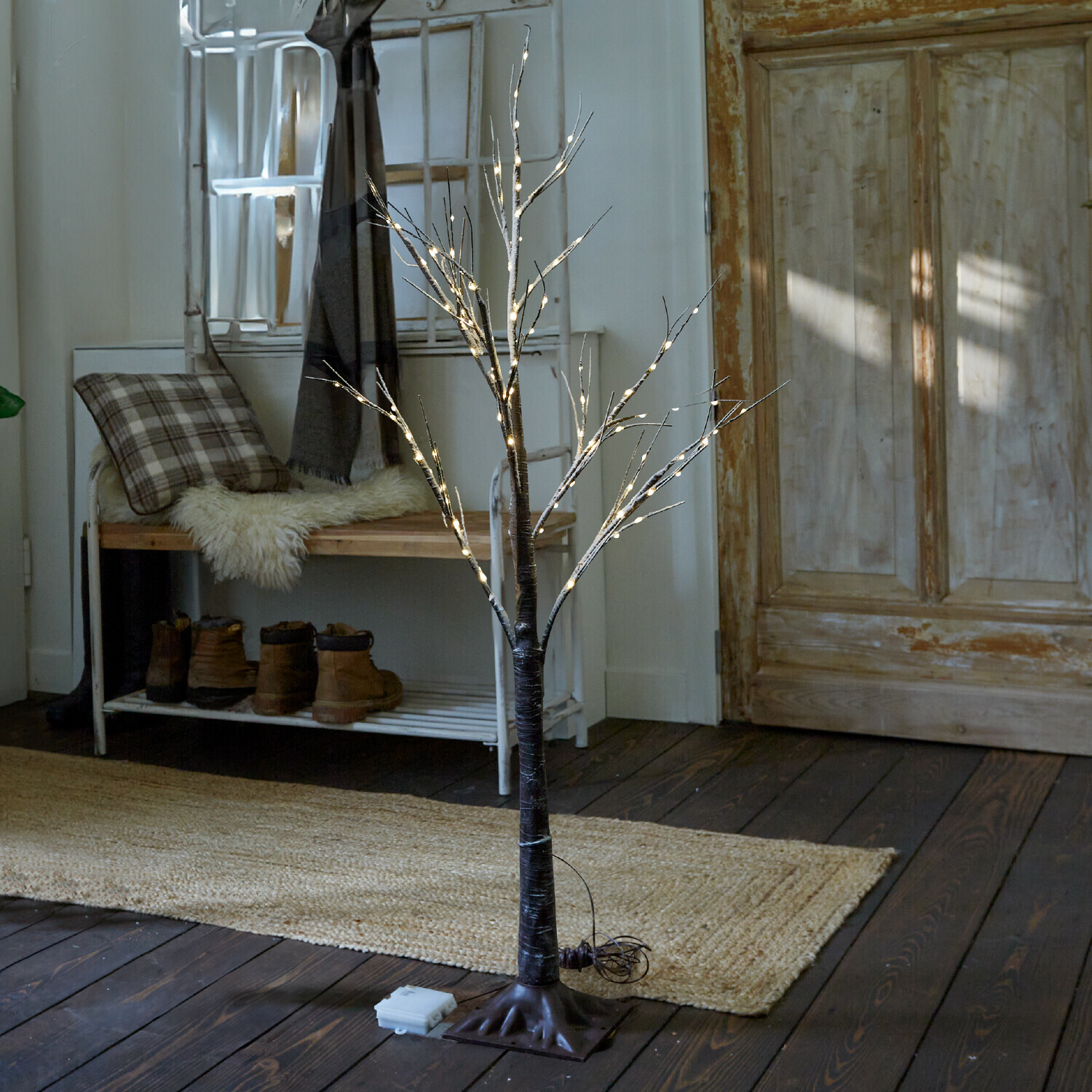 Árbol LED Valonique | marrón/blanco | Alto/Ø aprox. 120/18 cm Árbol LED Valonique | marrón/blanco | Alto/Ø aprox. 120/18 cm