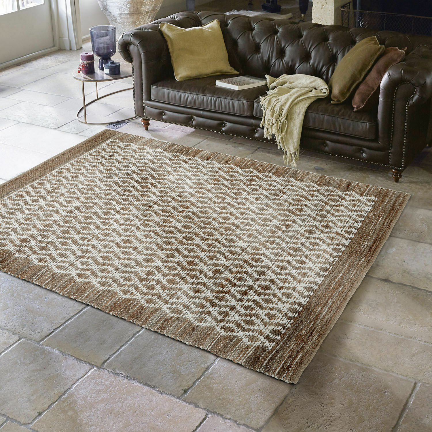 Alfombra reversible Amhara | marrón/blanco | Alto/Ancho aprox. 140/200 cm Alfombra reversible Amhara | marrón/blanco | Alto/Ancho aprox. 140/200 cm