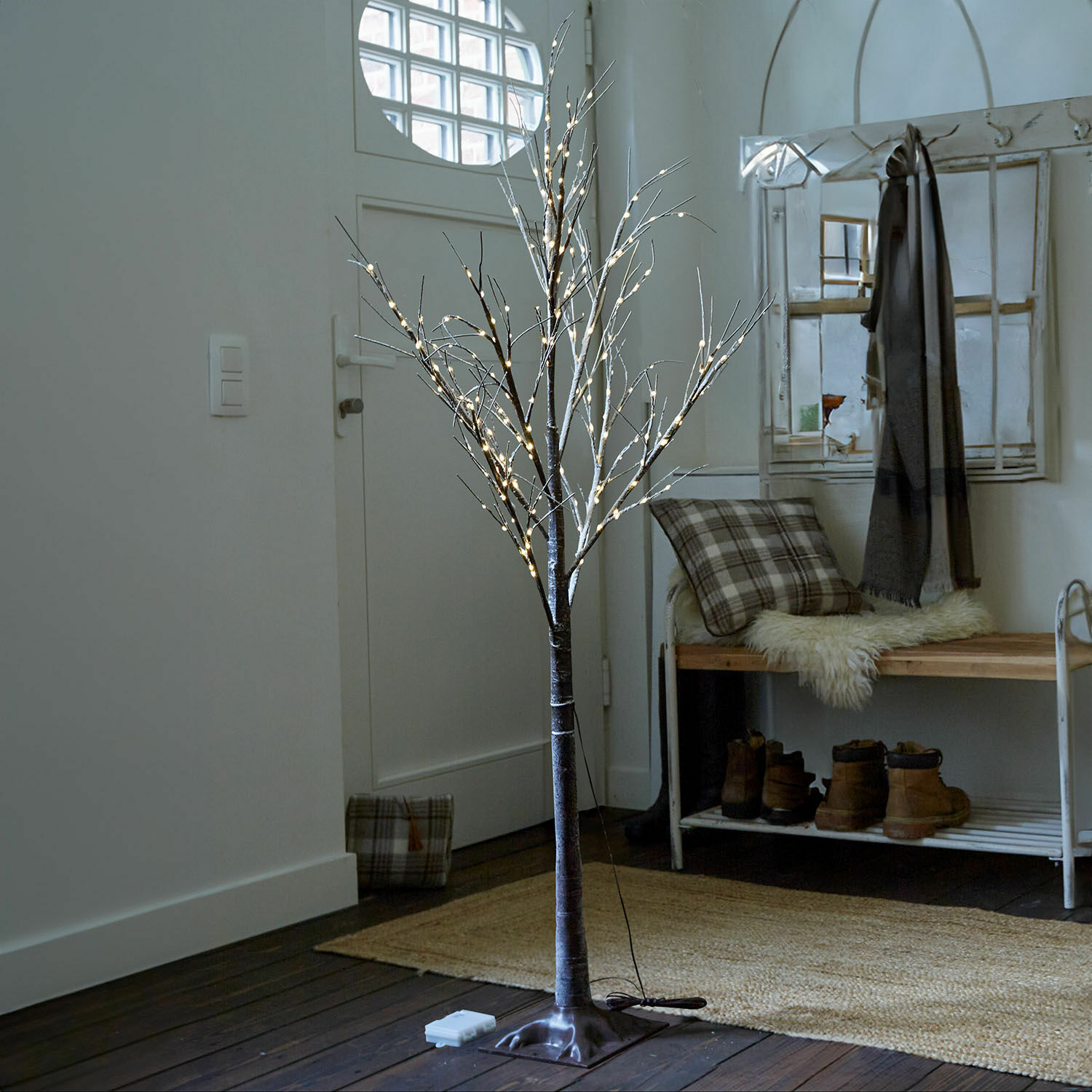 Árbol LED Valonique | marrón/blanco | Alto/Ø aprox. 180/24 cm Árbol LED Valonique | marrón/blanco | Alto/Ø aprox. 180/24 cm