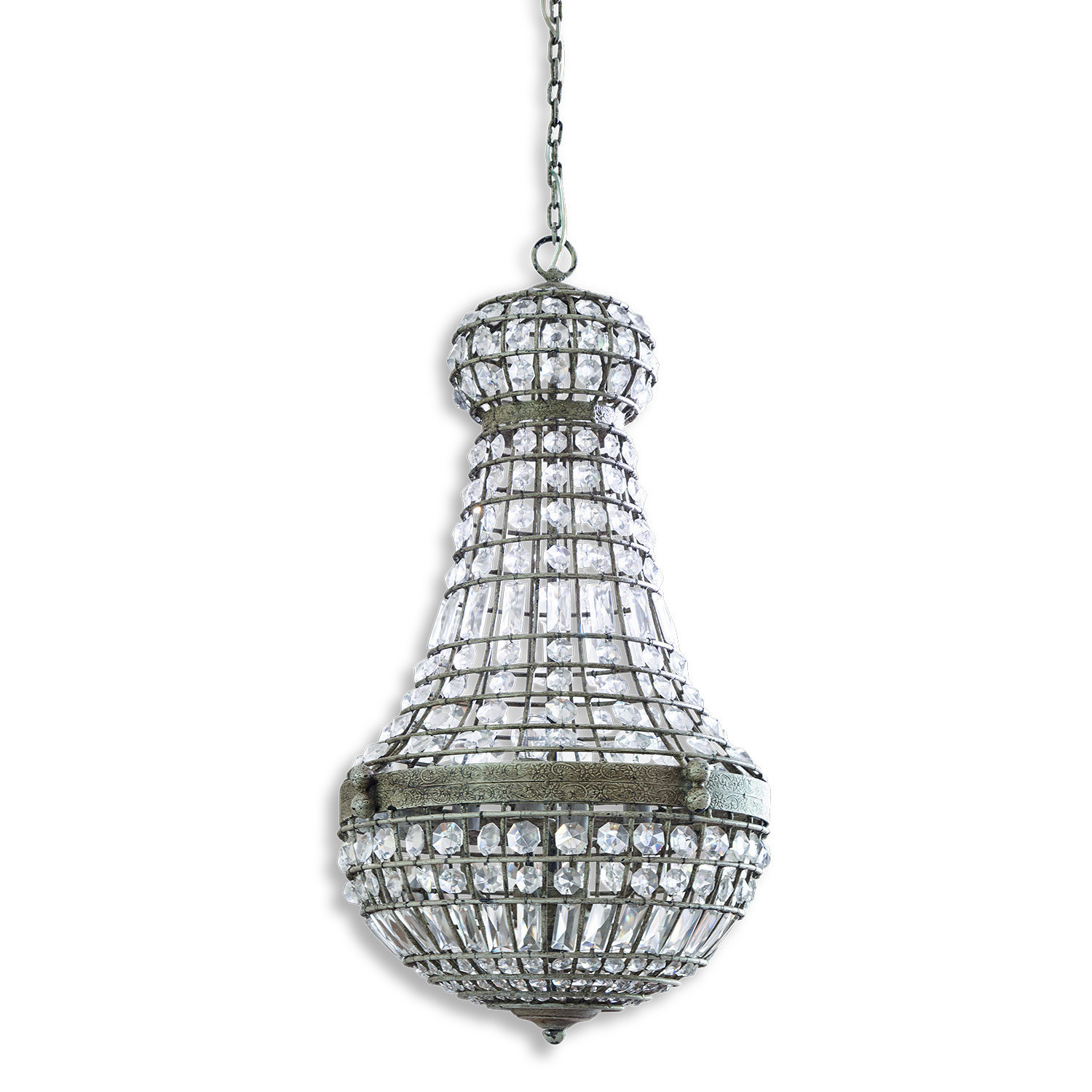 Lámpara de araña Perreux | claro/gris envejecido | Alto/Ø aprox. 85/50 cm Lámpara de araña Perreux | claro/gris envejecido | Alto/Ø aprox. 85/50 cm