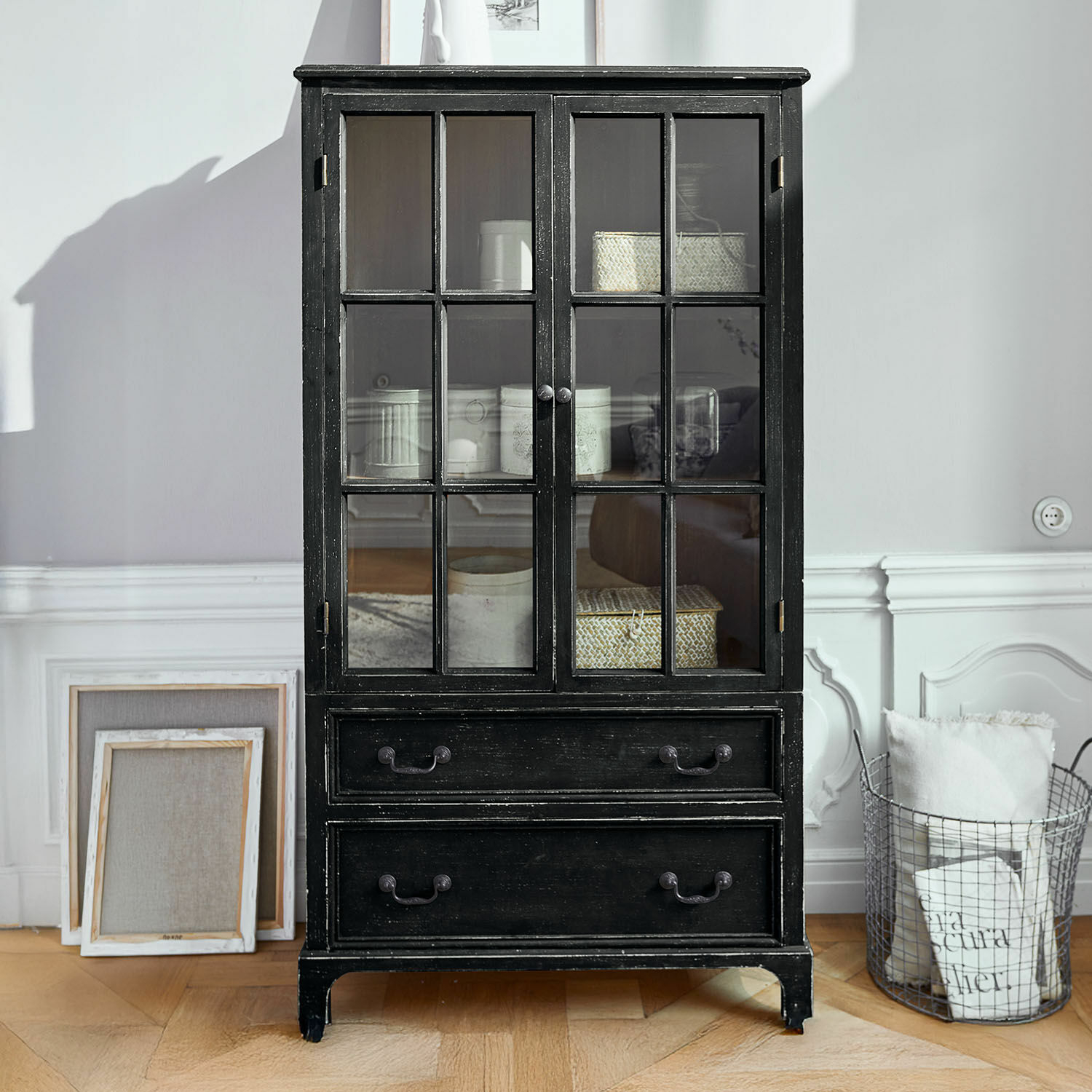 Armario Jarrowfield | negro envejecido | Alto/Ancho/P aprox. 161.5/86/40 cm Armario Jarrowfield | negro envejecido | Alto/Ancho/P aprox. 161.5/86/40 cm