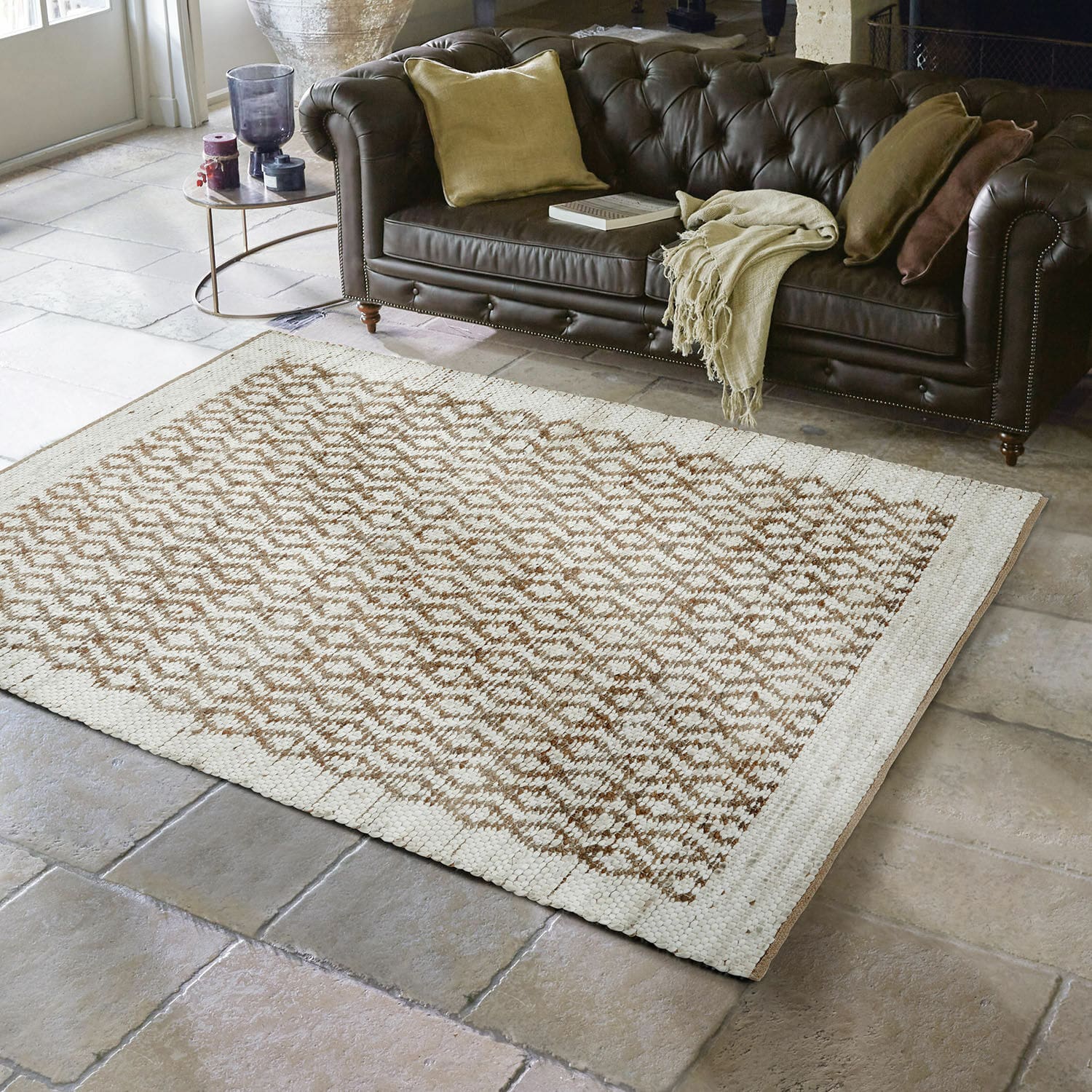 Alfombra reversible Amhara | marrón/blanco | Alto/Ancho aprox. 140/200 cm Alfombra reversible Amhara | marrón/blanco | Alto/Ancho aprox. 140/200 cm