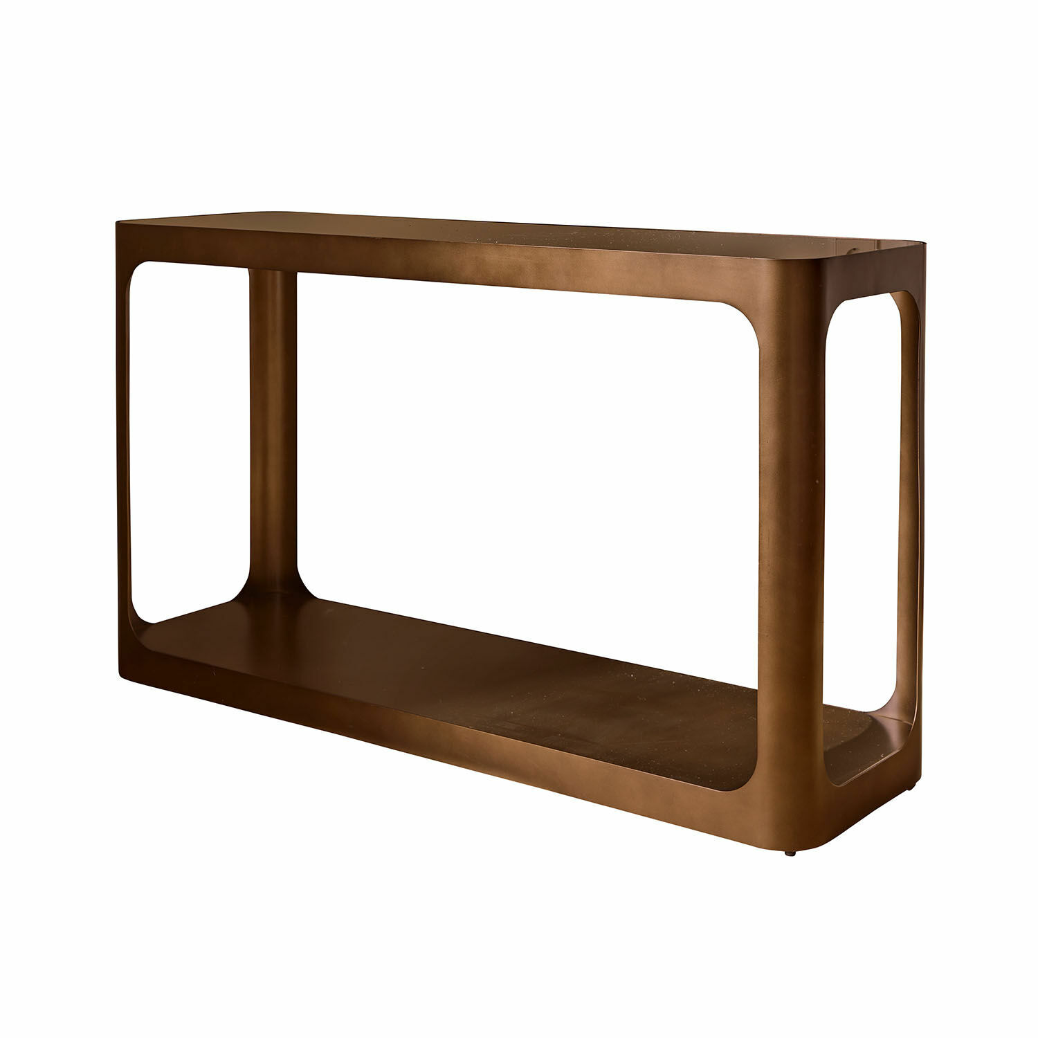Moderner brauner Metalltisch mit schlichtem, minimalistischem Design für Wohnzimmer