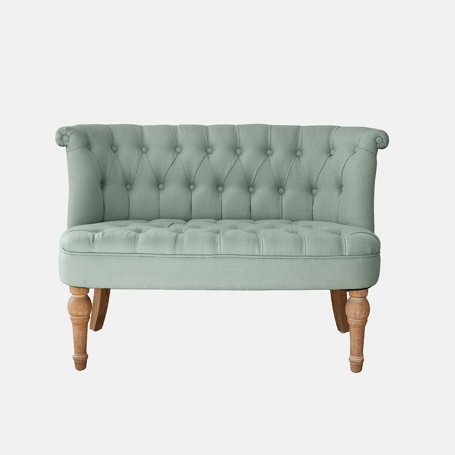 grün Grünes Weralin Sofa mit Stoffbezug und Holzbeinen, elegantes Wohnzimmermöbel