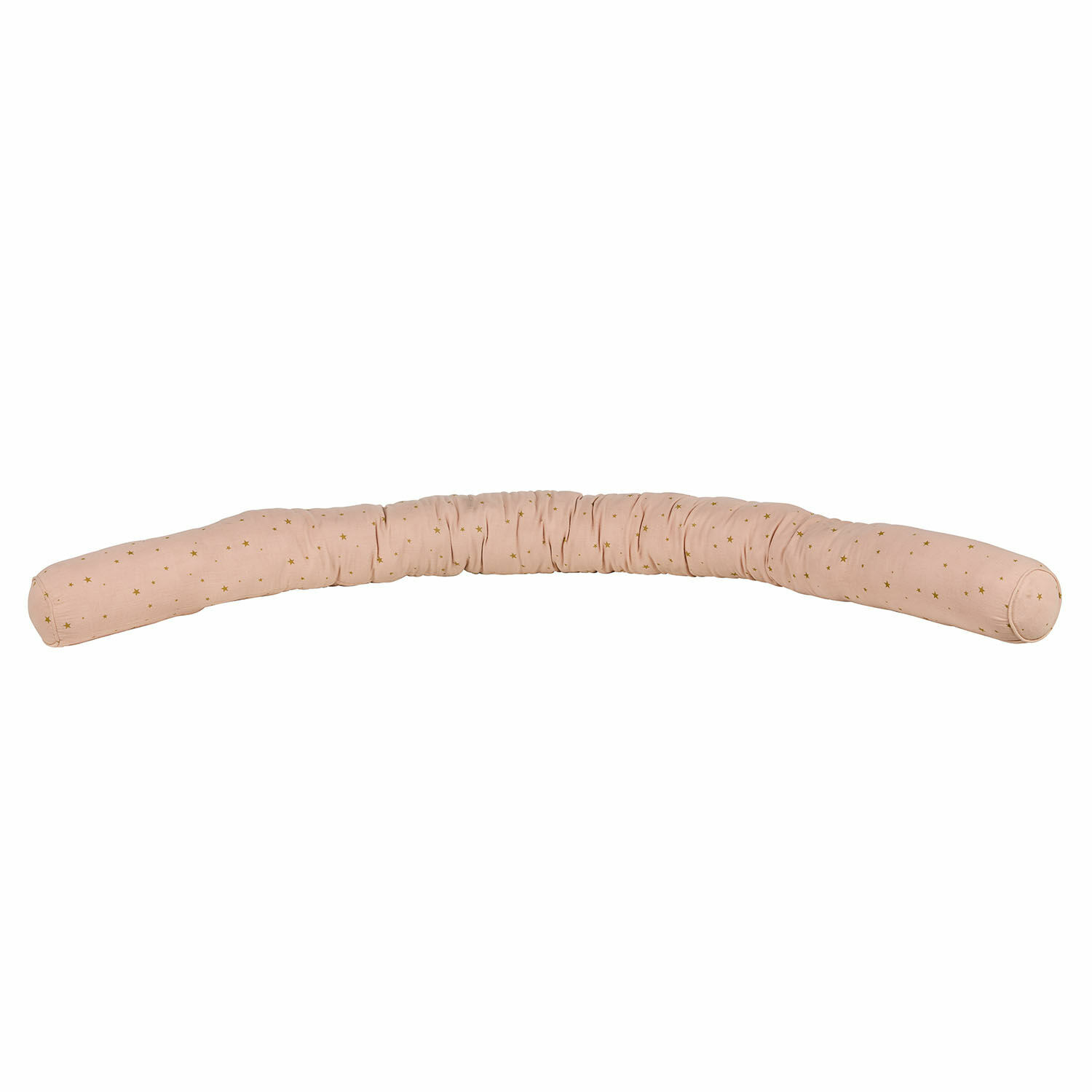 Langer rosa Bettnestchen mit kleinen goldenen Sternen aus weichem Baumwollstoff