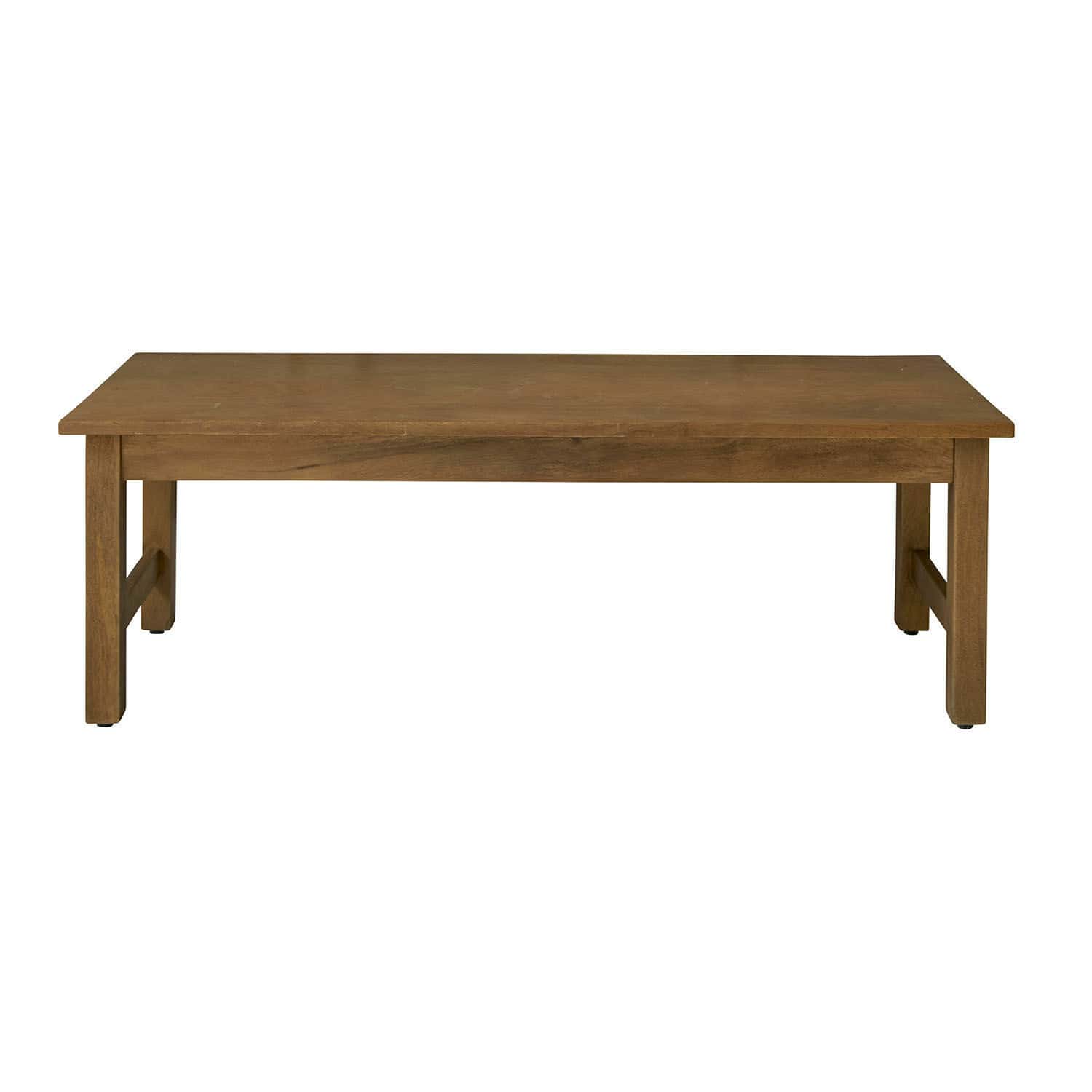 Schlichter Couchtisch aus braunem Naturholz für Wohnzimmer und Esszimmer