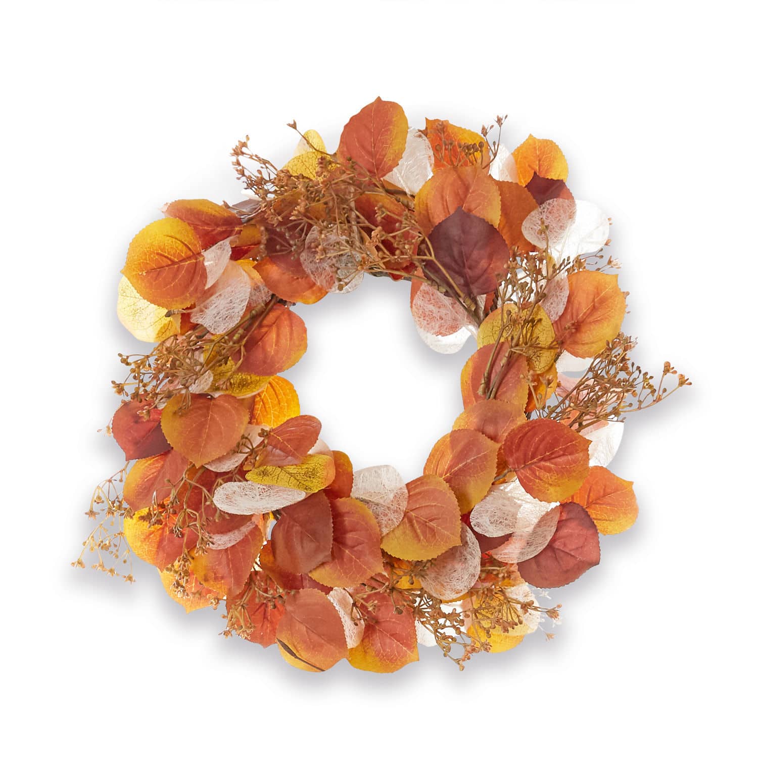 Kranz Savedra Herbstlicher Dekokranz mit orange-gelben Blättern für Tür und Wand
