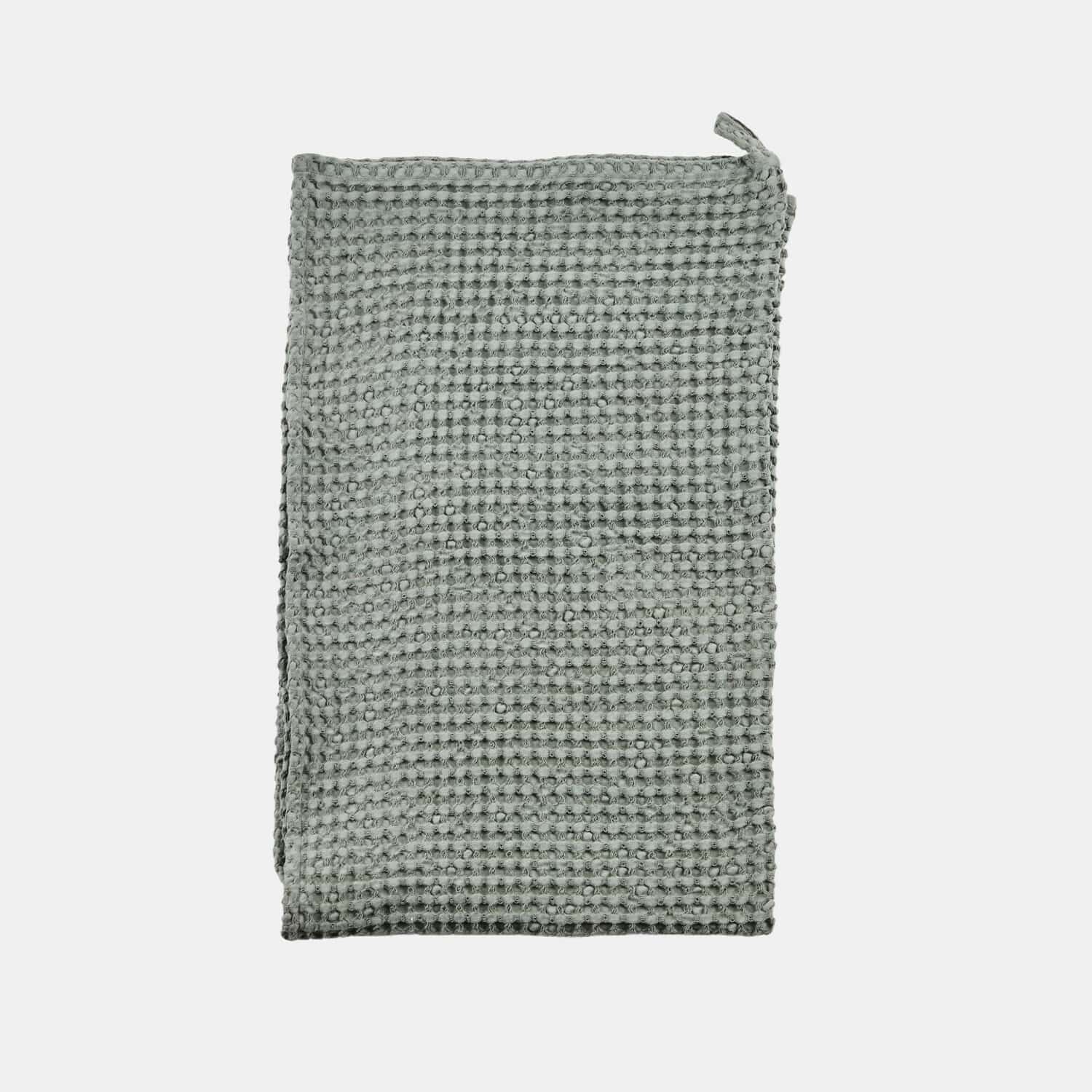 Graues Baumwoll-Geschirrtuch mit Waffelstruktur für Küche und Reinigung