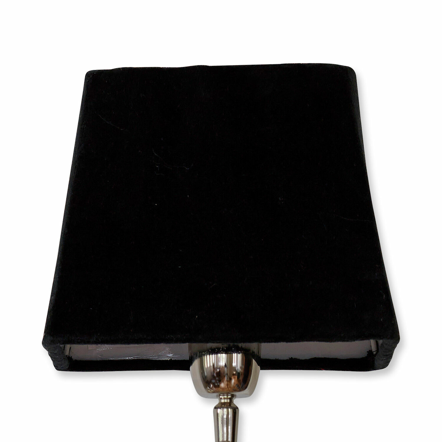 samtschwarz Schwarzer Samt-Lampenschirm Linderas mit Metallfassung, eleganter Wohnaccessoire für Beleuchtung