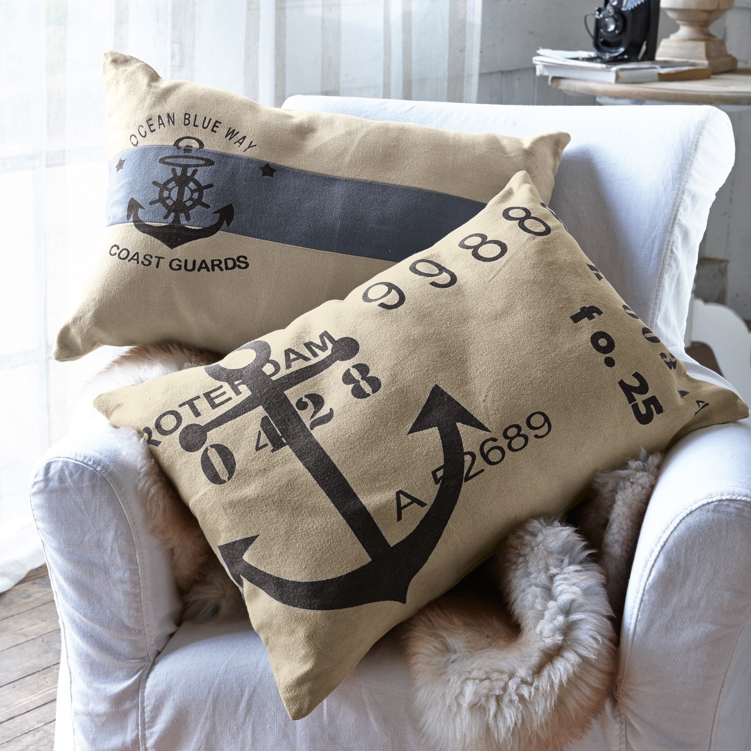 aufbewahrungsbox mit deckel xxl Neusu - Schwarz, Stoff Bezogen - Stabile große 60x45x40 cm Klappbox Leinentischdecke TAUPE - 250