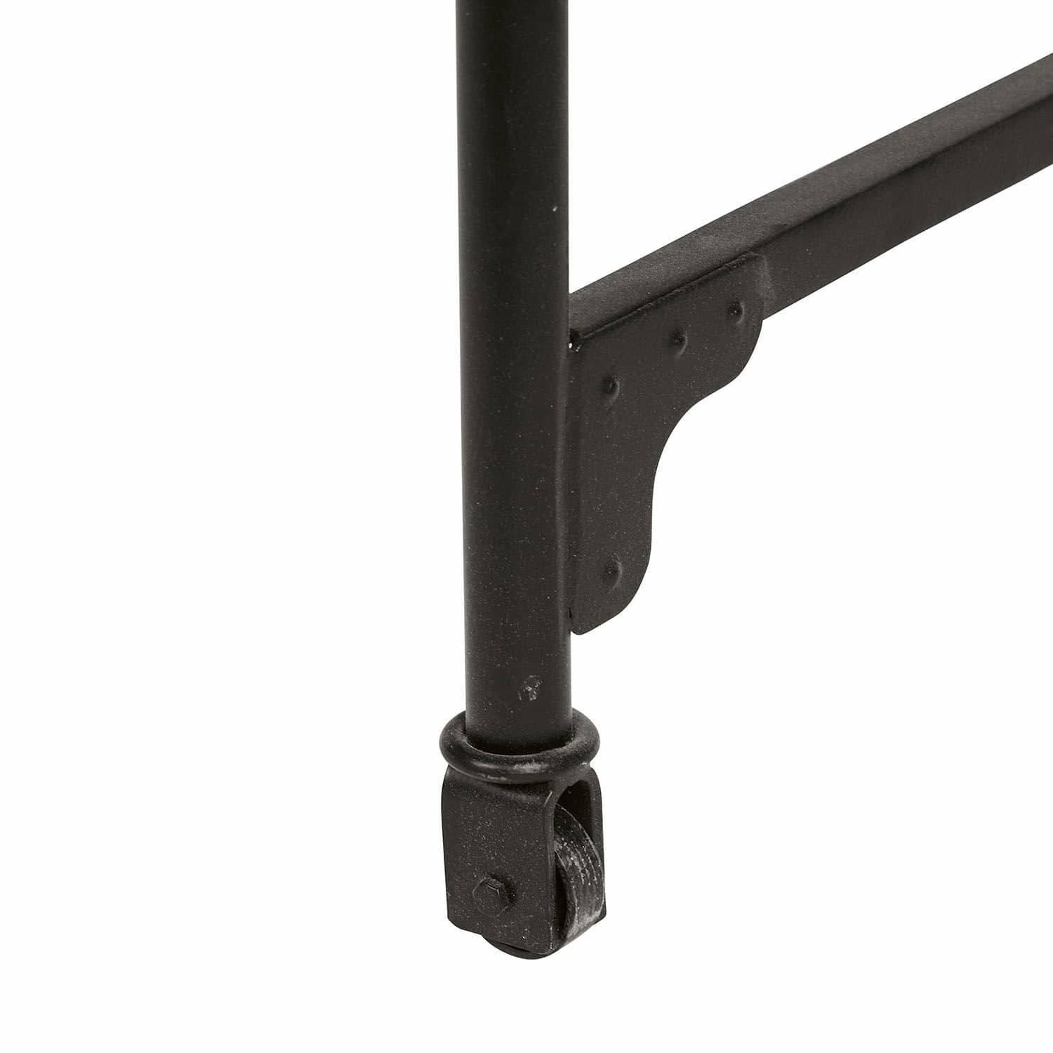 Schwarzes Metallmöbelfuß mit Rolle und Verstärkung, stabiler Einrichtungsgegenstand