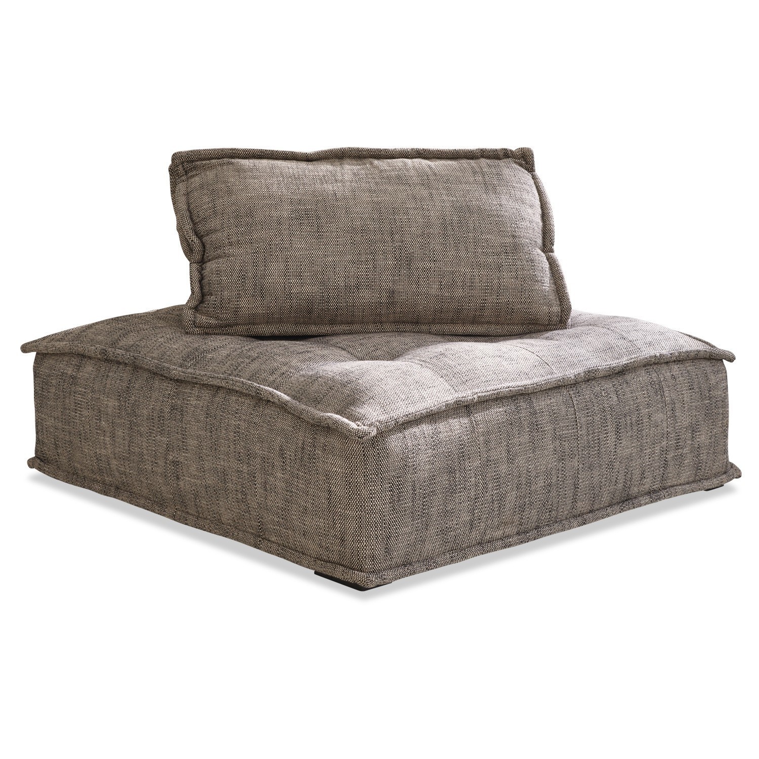 Loungesofa Tesshill Modul-Sitzfläche aus grauem Stoff mit weicher Struktur für modernes Wohnzimmer