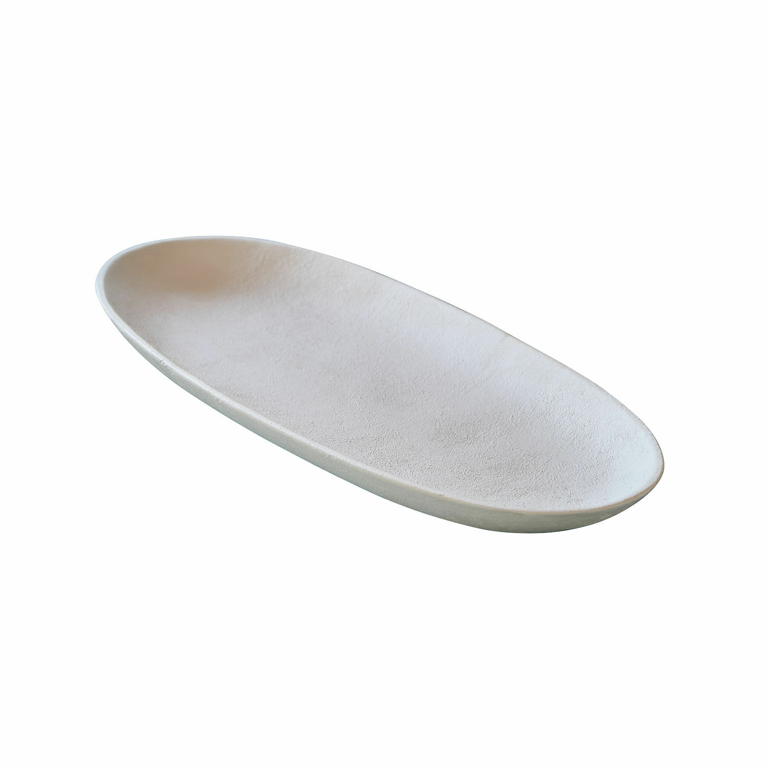 Schale Cantresse Ovale weiße Keramikplatte mit matter Oberfläche, ideal zum Servieren und Dekorieren.