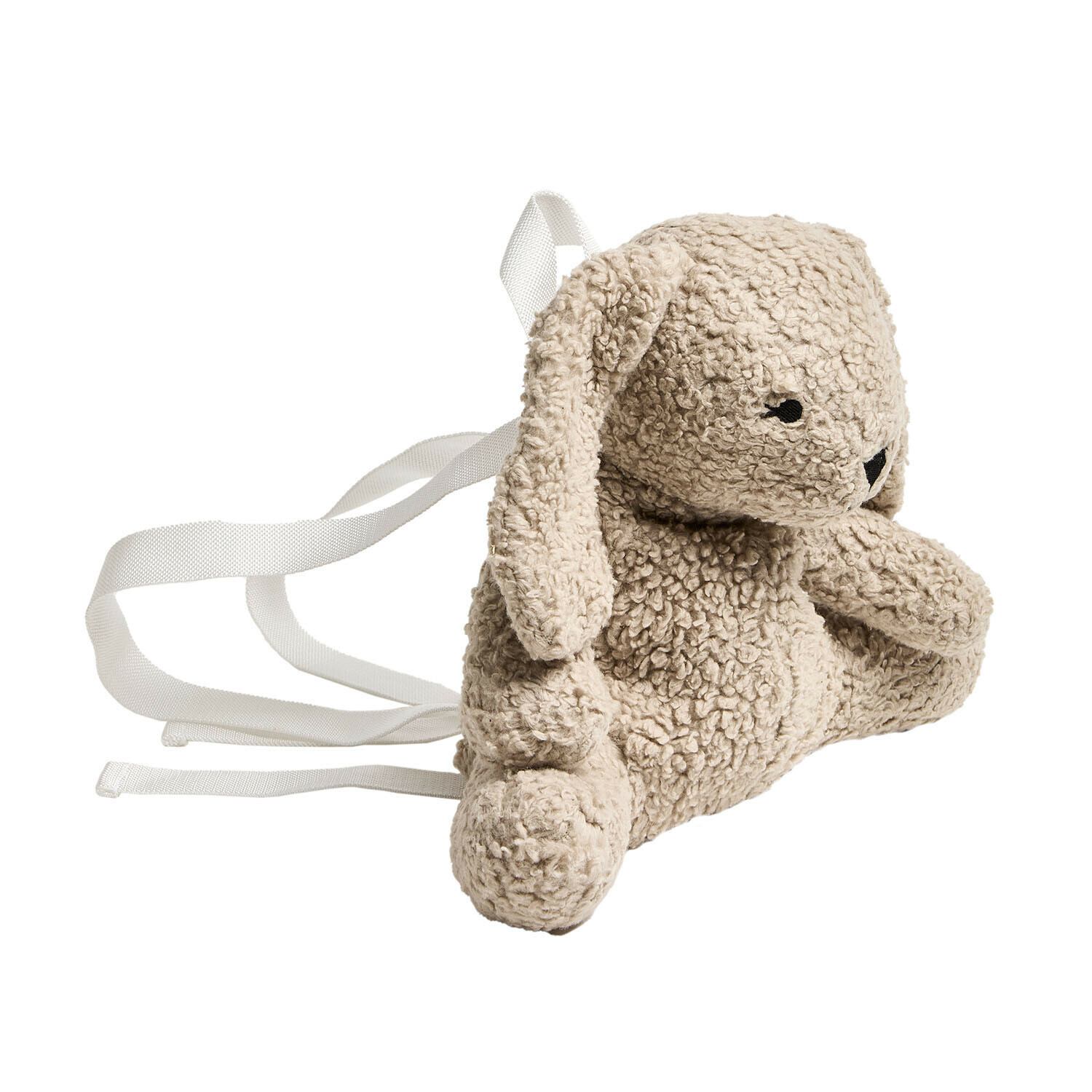 Hasenrucksack Fluffernap Kinder-Rucksack in Form eines beigen Plüschhasen aus weichem Material, ideal für Spielzeug