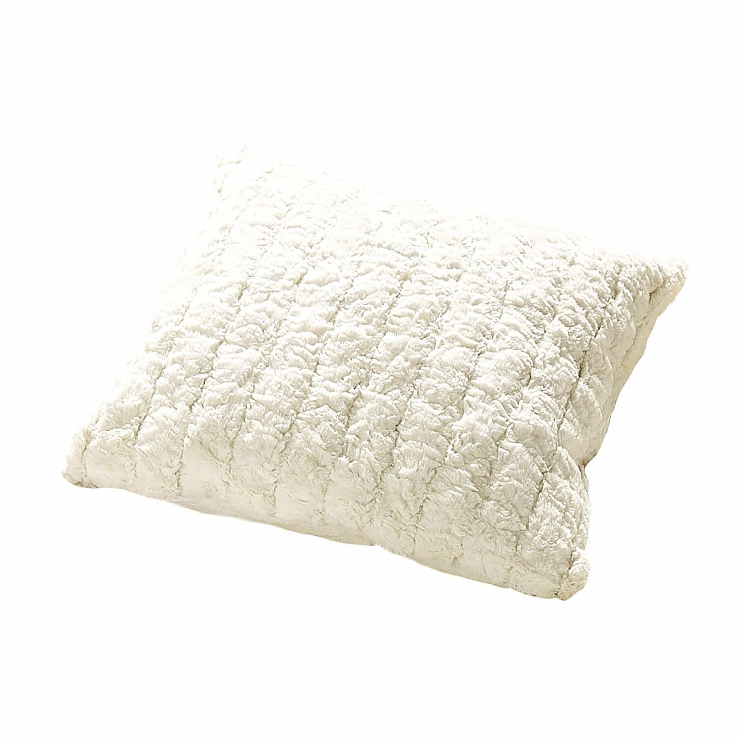 Kissenhülle Dorelice Weiches cremefarbenes Kissen aus Plüschstoff mit dekorativem Muster, ideal fürs Wohnzimmer
