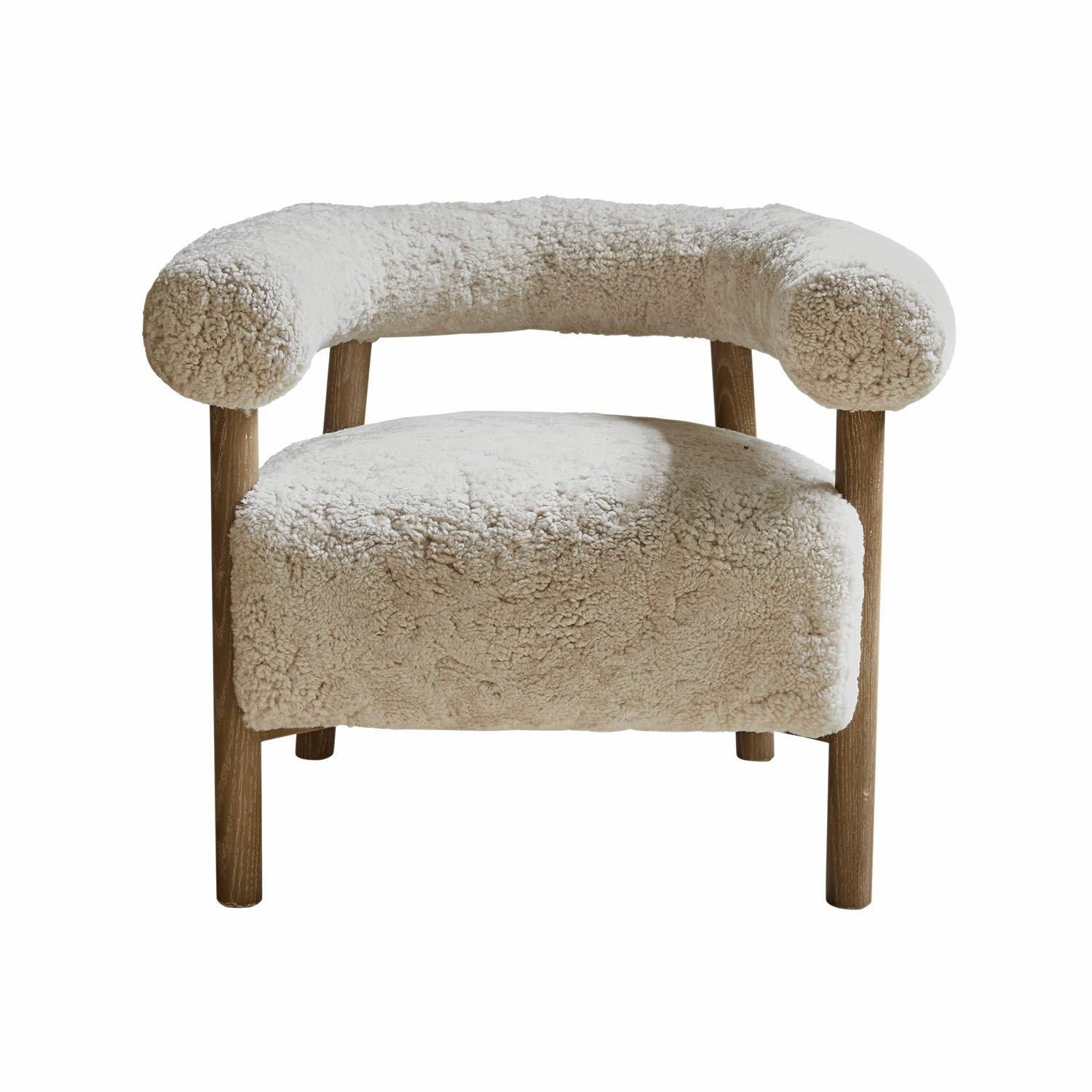 Sessel Cedarbrook Beiger Sessel mit weichem Stoffbezug und Holzbeinen für gemütliches Wohnzimmer