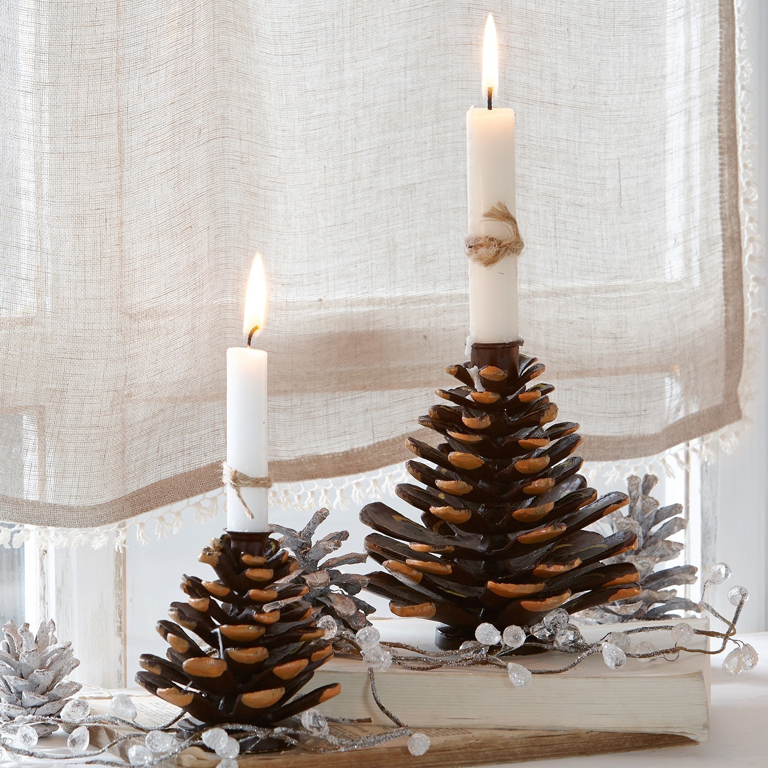 Kerzenhalter 2er Set Pinecone